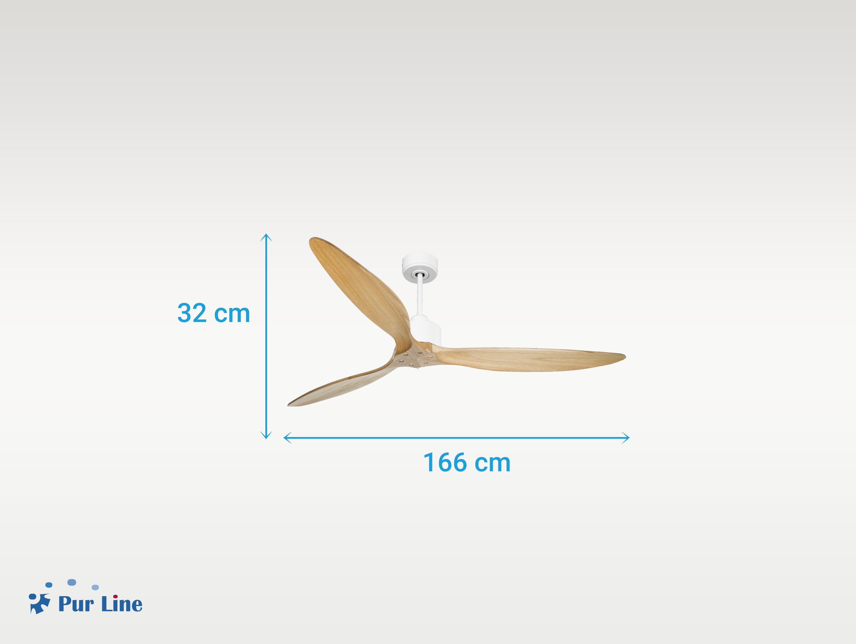 Ventilatore da soffitto Reversibile Termostato Wifi Motore CC Tetti inclinati Telecomando Hypersilence Memoria FullWood