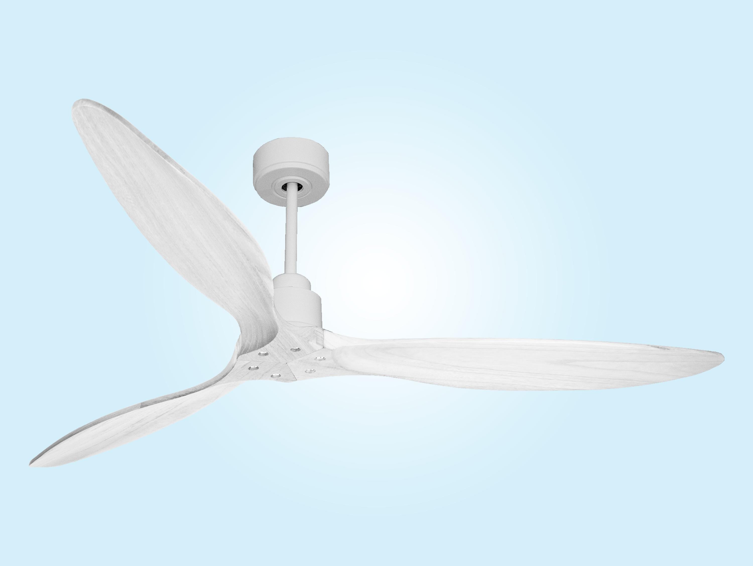 Ventilatore da soffitto Reversibile Termostato Wifi Motore CC Tetti inclinati Telecomando Hypersilence Memoria FullWood Shopify Vendible (AUTOMATICO)