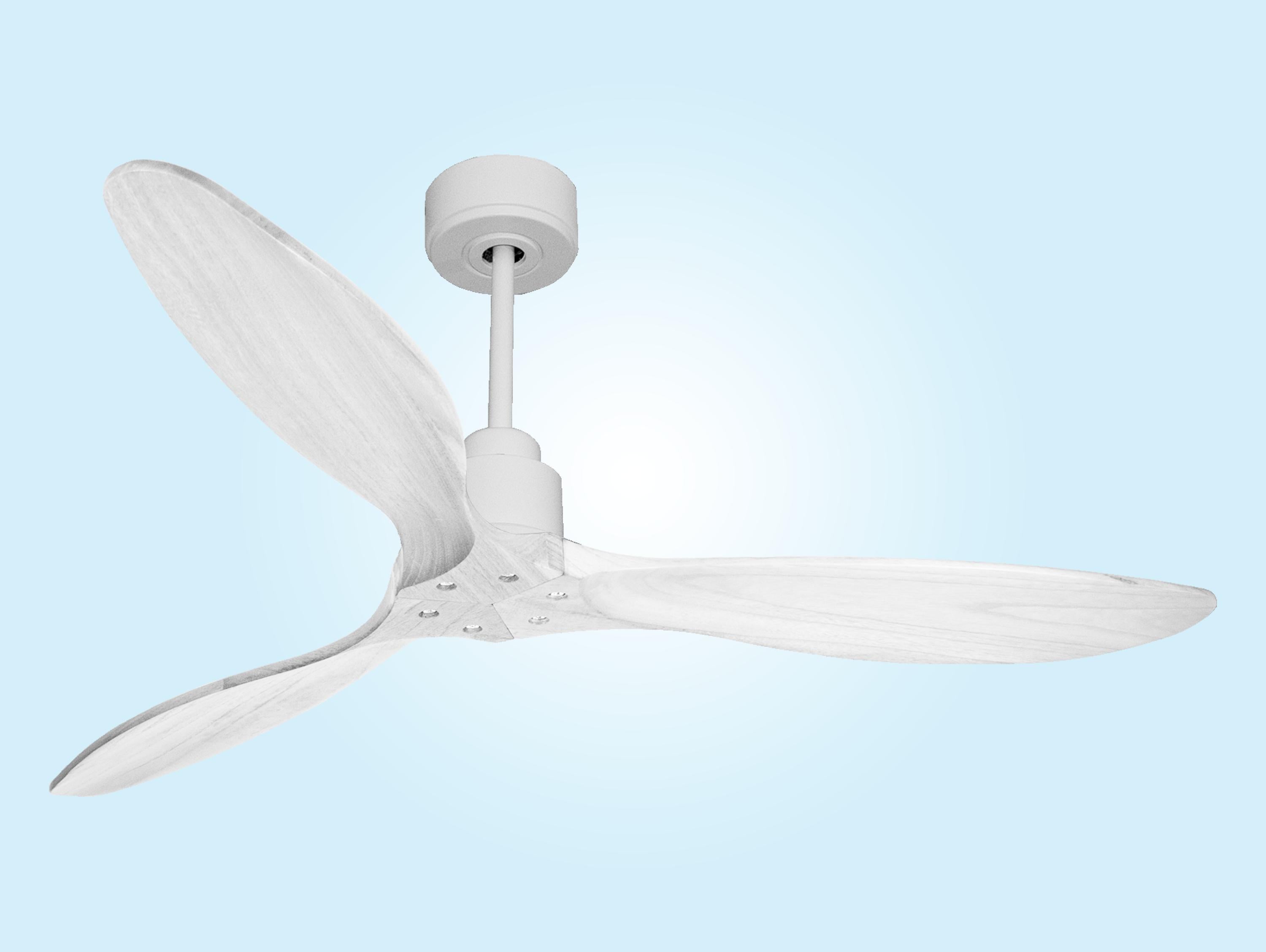 Ventilatore da soffitto Reversibile Termostato Wifi Motore CC Tetti inclinati Telecomando Hypersilence Memoria FullWood Shopify Vendible (AUTOMATICO)