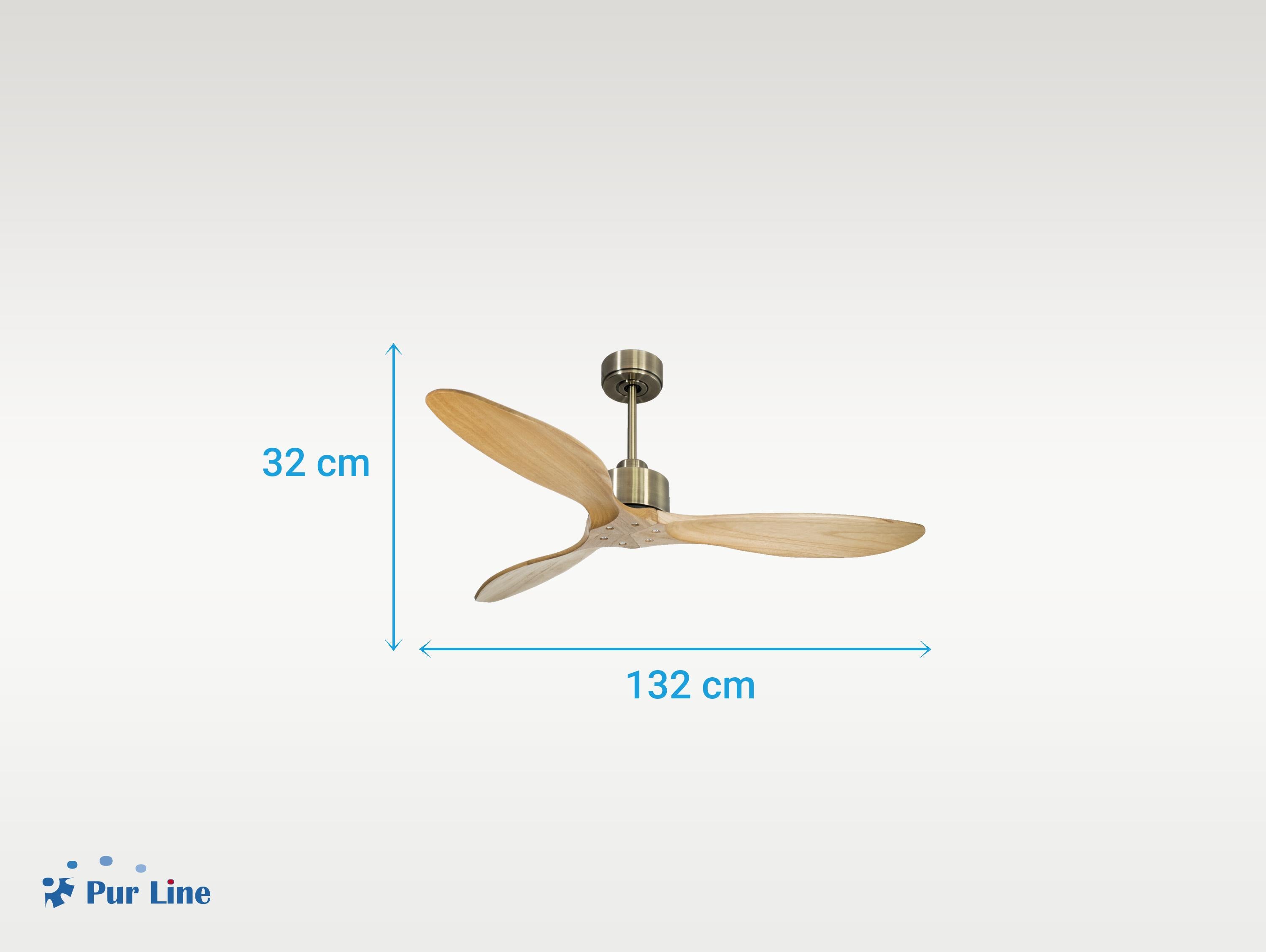 Ventilatore da soffitto Reversibile Termostato Wifi Motore CC Tetti inclinati Telecomando Hypersilence Memoria FullWood Shopify Vendible (AUTOMATICO)