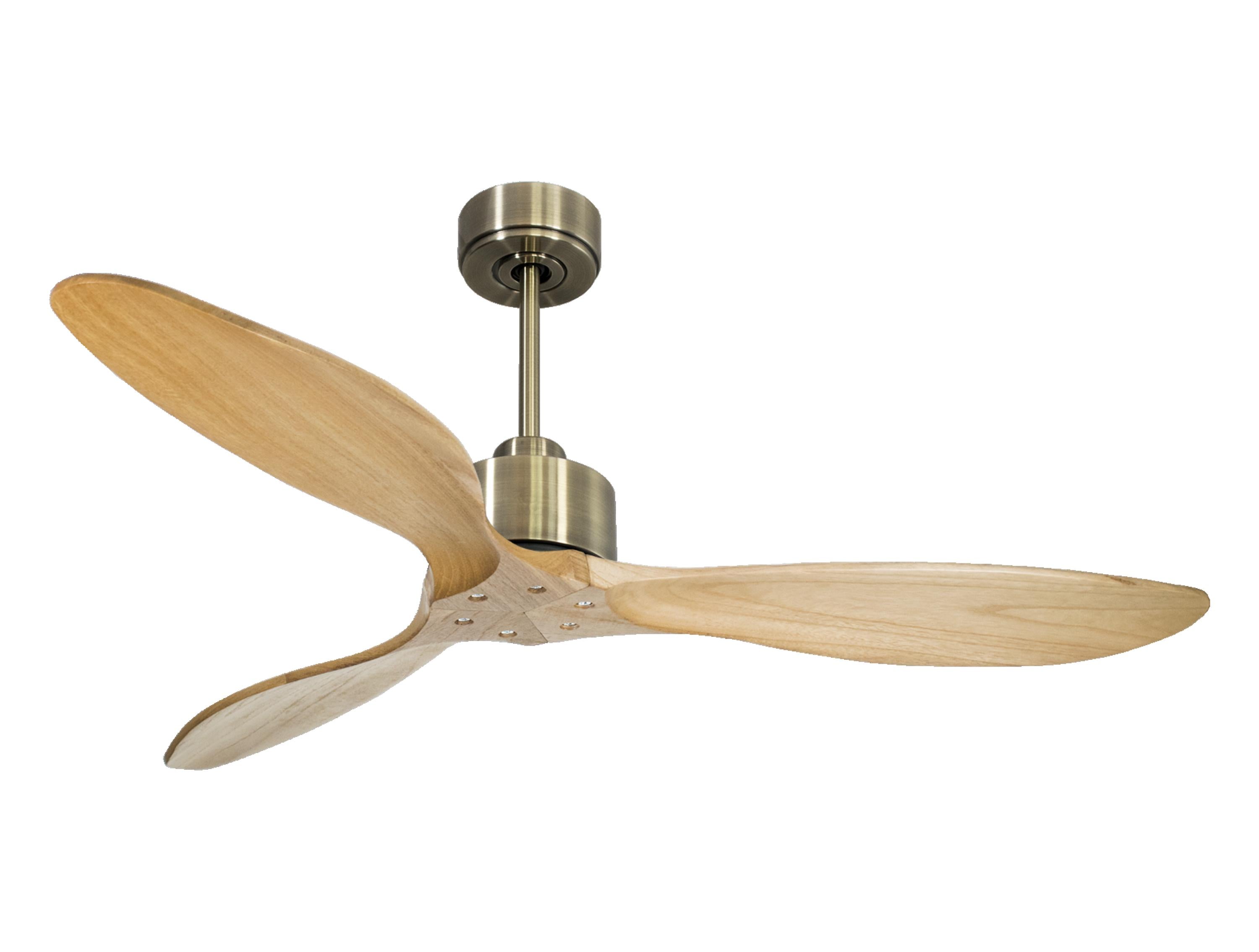 Ventilatore da soffitto Reversibile Termostato Wifi Motore CC Tetti inclinati Telecomando Hypersilence Memoria FullWood Shopify Vendible (AUTOMATICO)