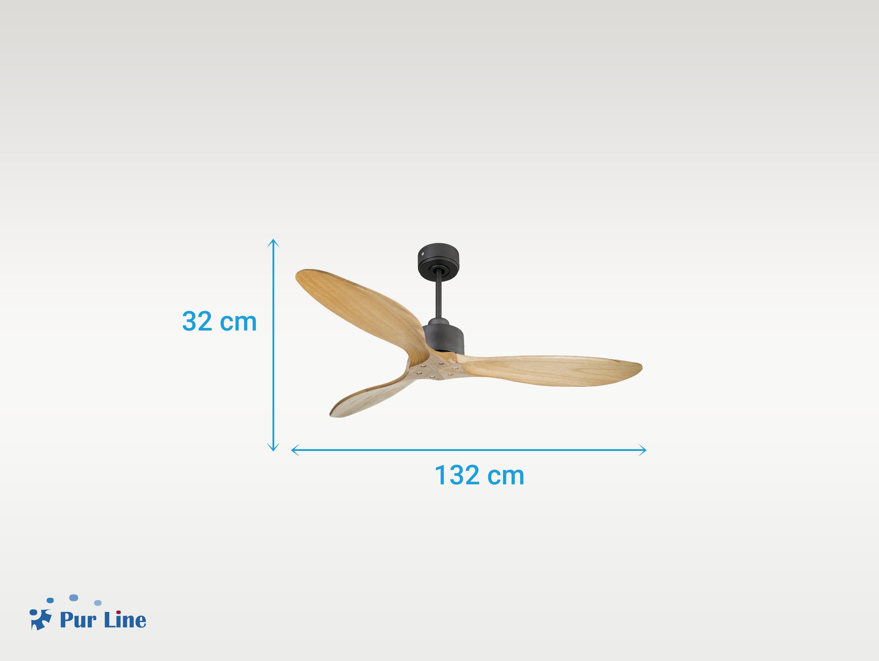 Ventilatore da soffitto Reversibile Termostato Wifi Motore CC Tetti inclinati Telecomando Hypersilence Memoria FullWood Shopify Vendible (AUTOMATICO)