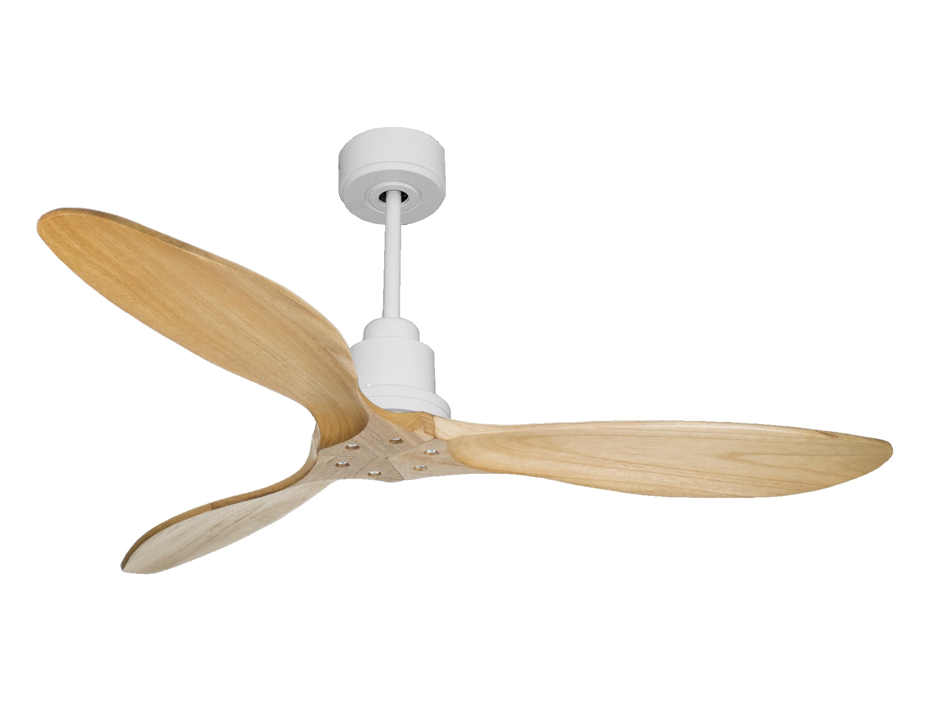Ventilatore da soffitto Reversibile Termostato Wifi Motore CC Tetti inclinati Telecomando Hypersilence Memoria FullWood Shopify Vendible (AUTOMATICO)