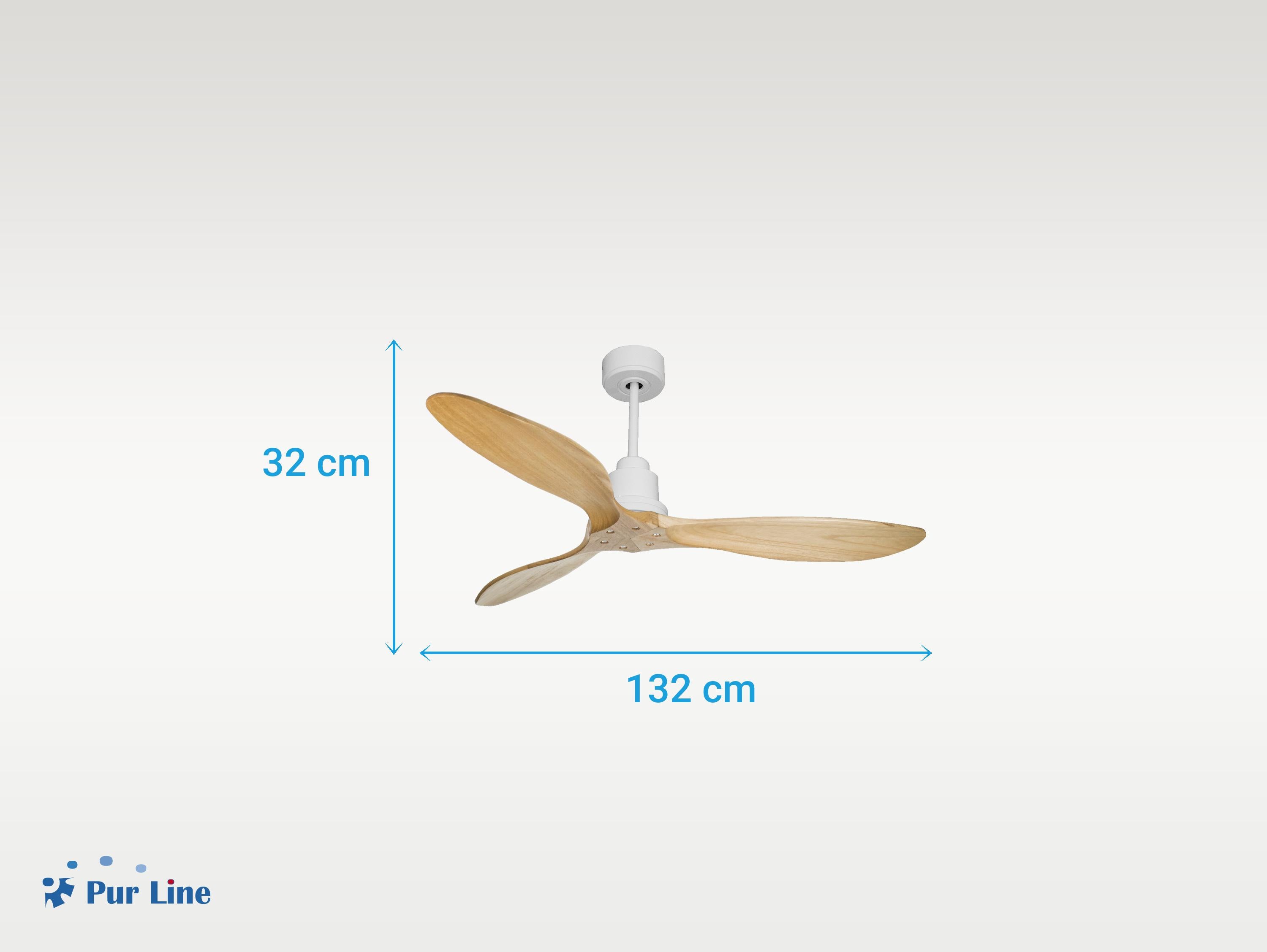Ventilatore da soffitto Reversibile Termostato Wifi Motore CC Tetti inclinati Telecomando Hypersilence Memoria FullWood Shopify Vendible (AUTOMATICO)