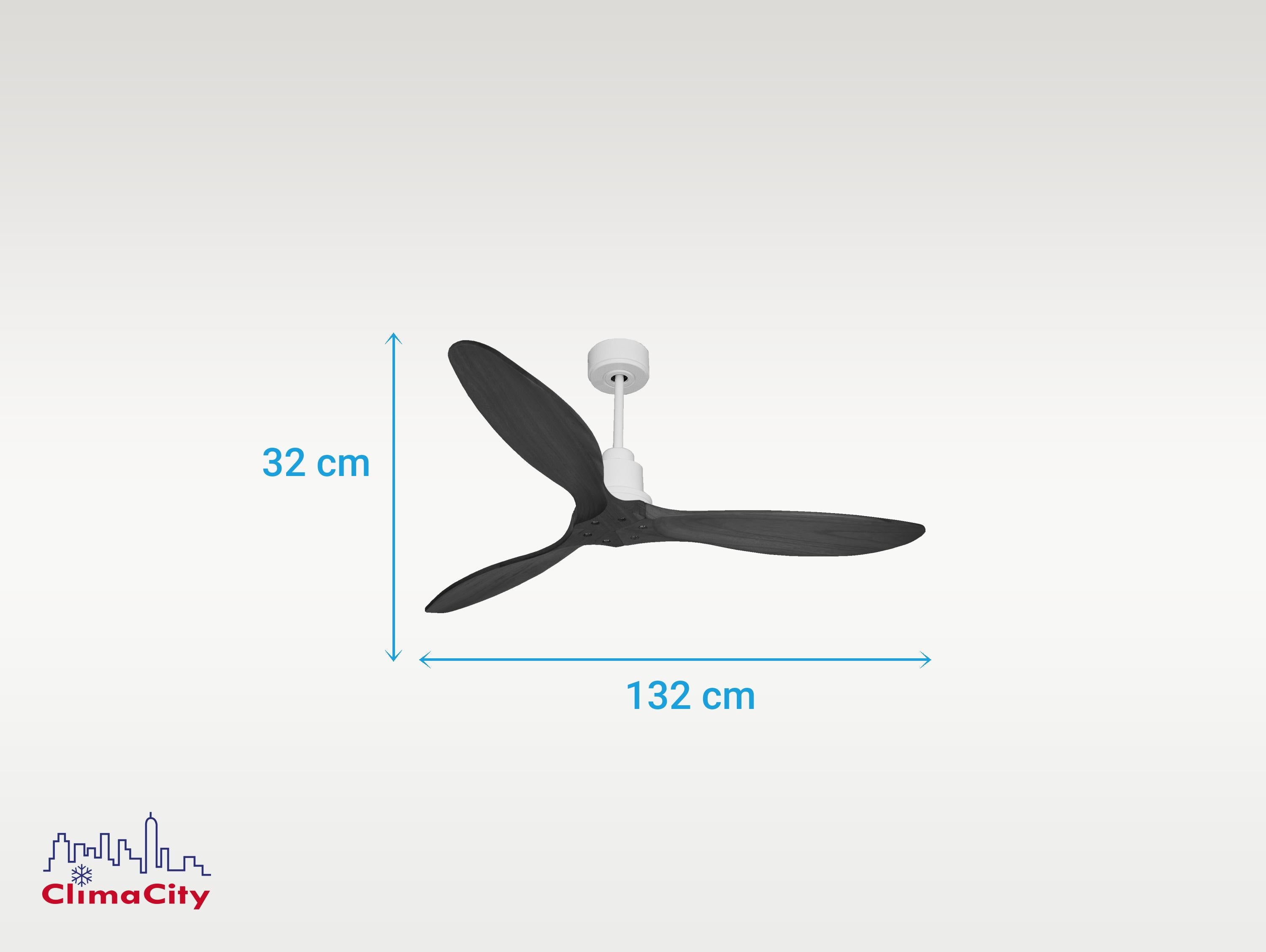 Ventilatore da soffitto Reversibile Termostato Wifi Motore CC Tetti inclinati Telecomando Hypersilence Memoria FullWood Shopify Vendible (AUTOMATICO)