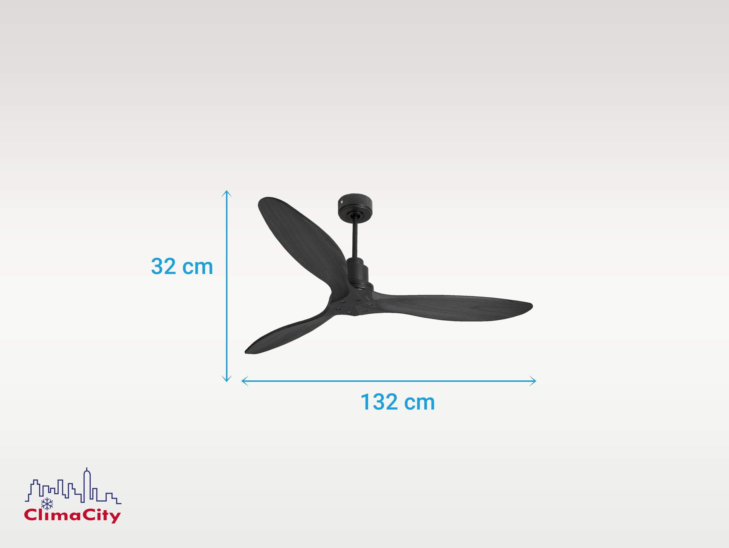 Ventilatore da soffitto Reversibile Termostato Wifi Motore CC Tetti inclinati Telecomando Hypersilence Memoria FullWood Shopify Vendible (AUTOMATICO)