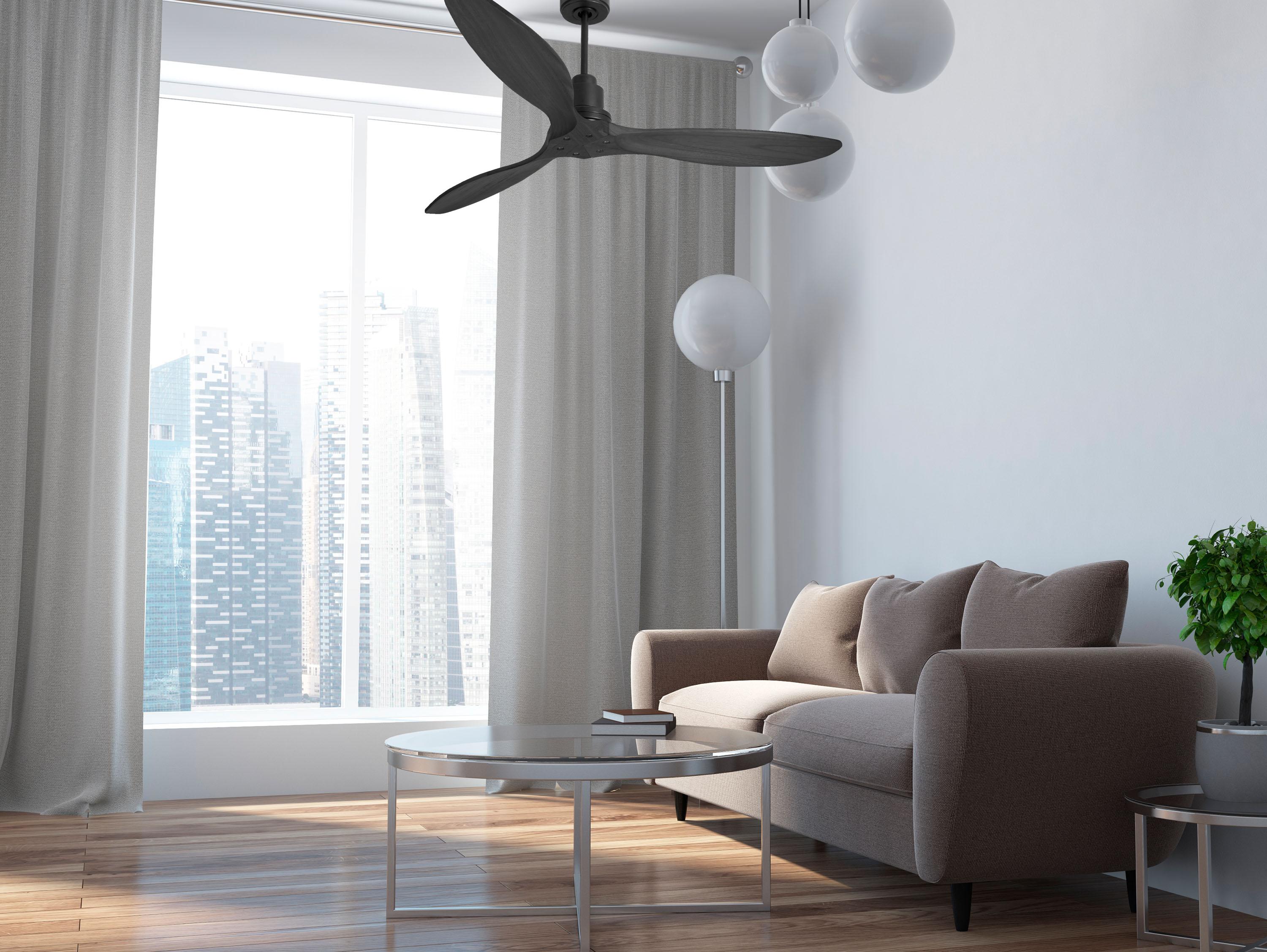 Ventilatore da soffitto Reversibile Termostato Wifi Motore CC Tetti inclinati Telecomando Hypersilence Memoria FullWood Shopify Vendible (AUTOMATICO)