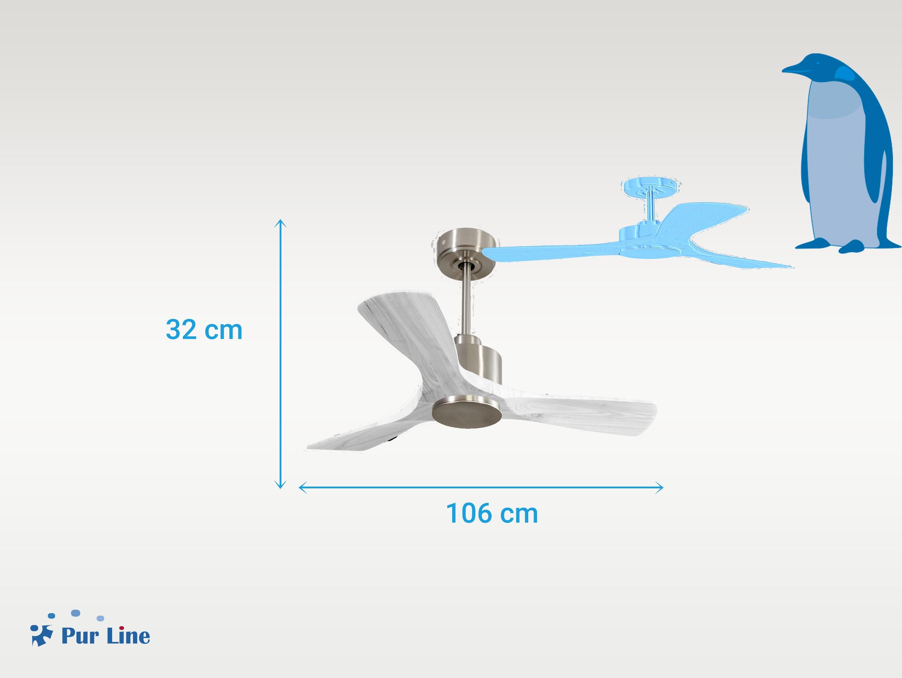 Ventilatore da soffitto Wifi Motore CC Telecomando Hypersilence Memoria