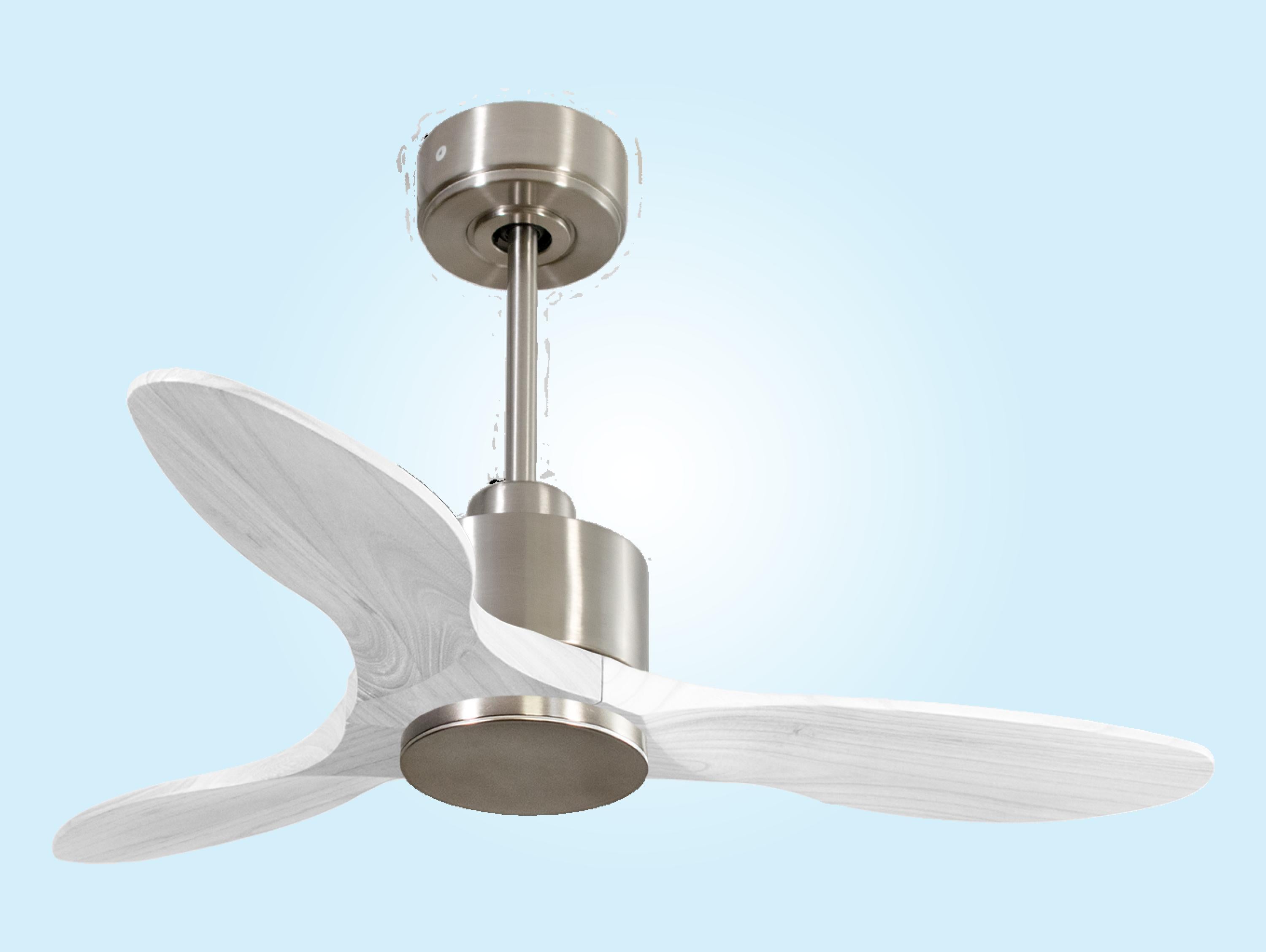 Ventilatore da soffitto Reversibile Termostato Wifi Motore CC Tetti inclinati Telecomando Hypersilence Memoria