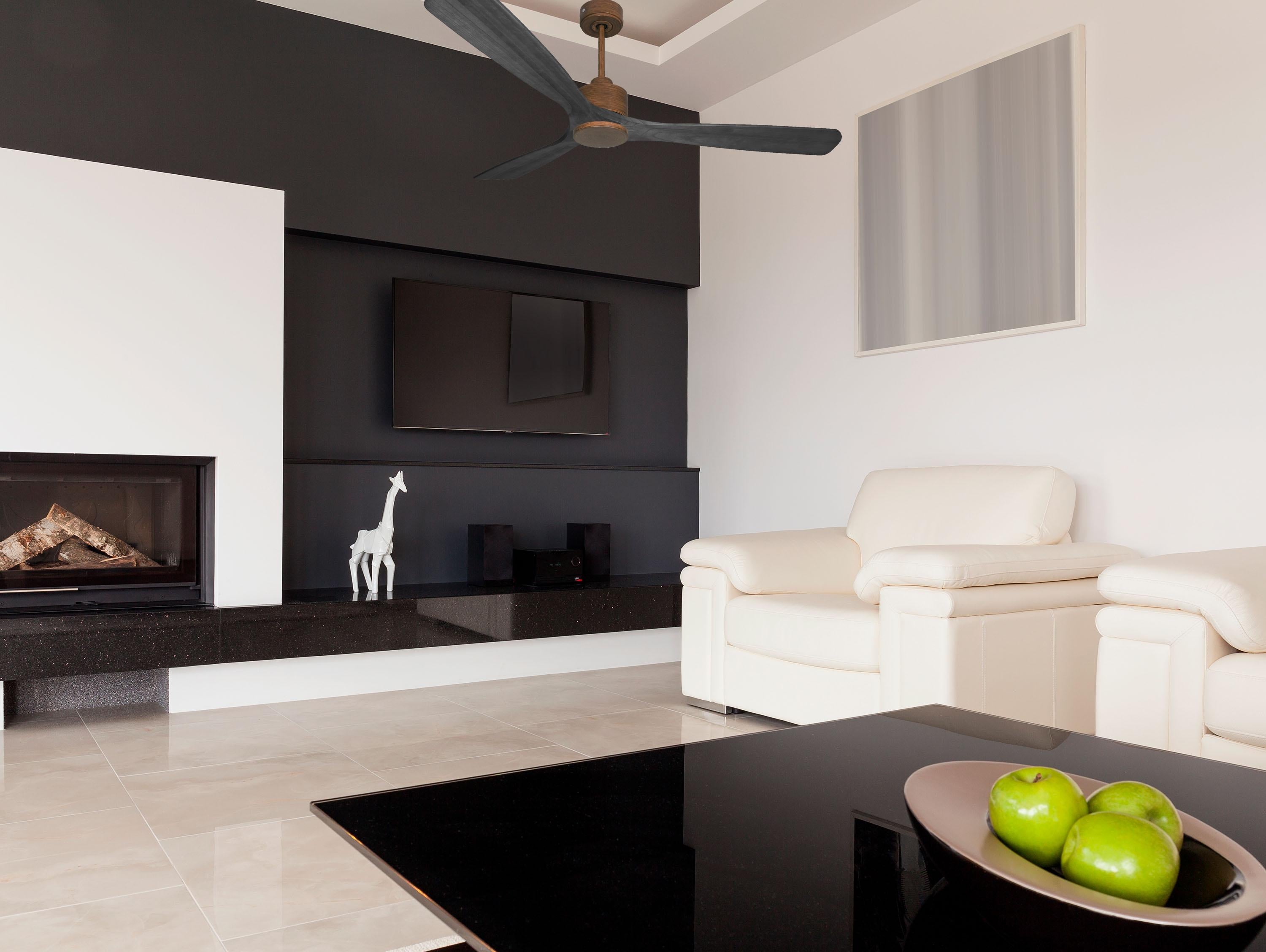 Ventilatore da soffitto Reversibile Termostato Wifi Motore CC Tetti inclinati Telecomando Hypersilence Memoria