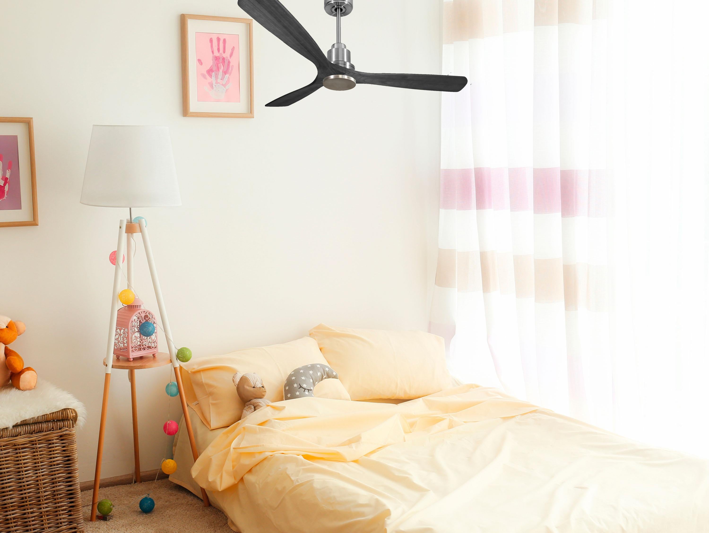 Ventilatore da soffitto Reversibile Termostato Wifi Motore CC Tetti inclinati Telecomando Hypersilence Memoria Shopify Vendible (AUTOMATICO)