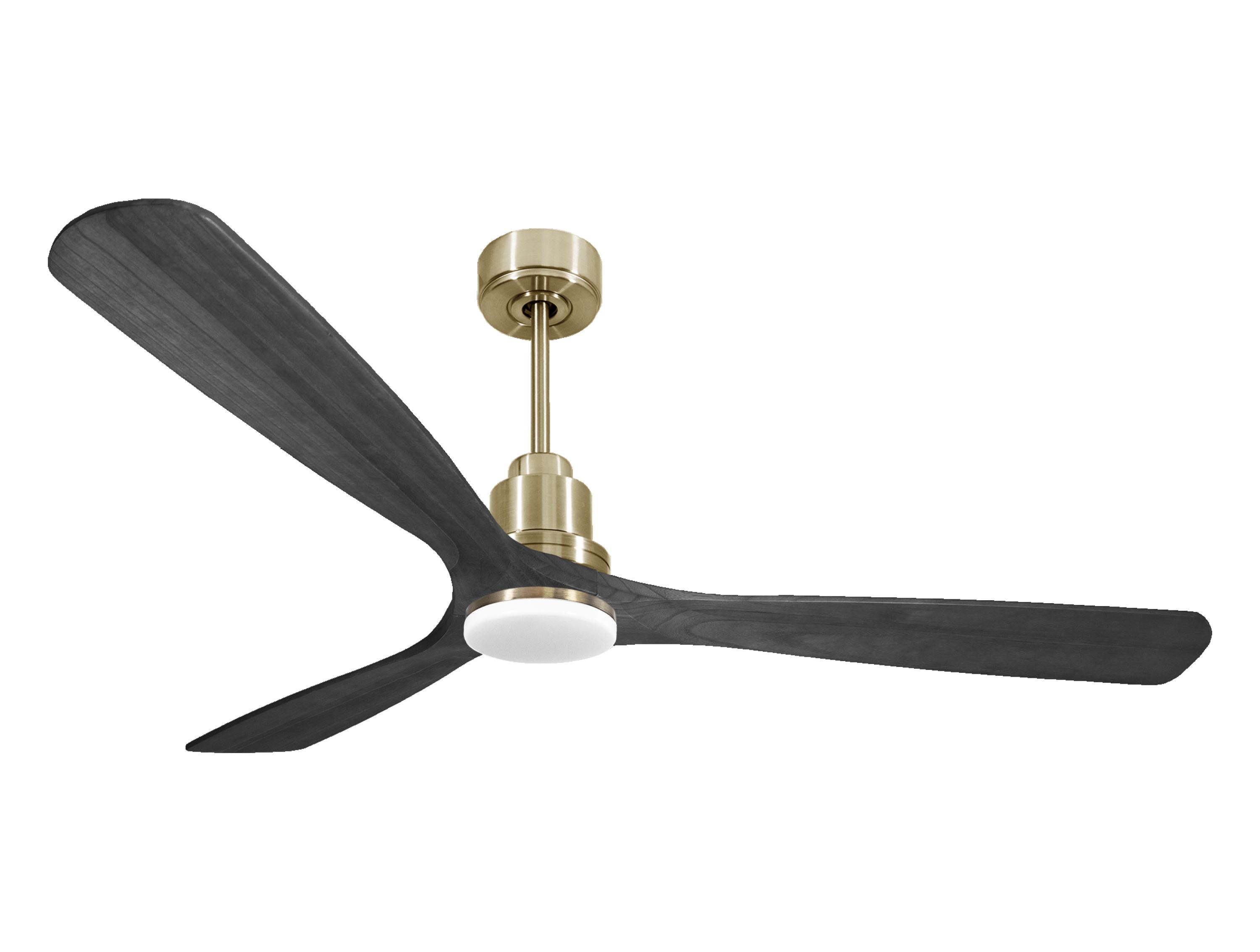 Ventilatore da soffitto Reversibile Termostato Dimmabile Wifi Motore CC Tetti inclinati Telecomando Luce a tre toni Hypersilence Memoria