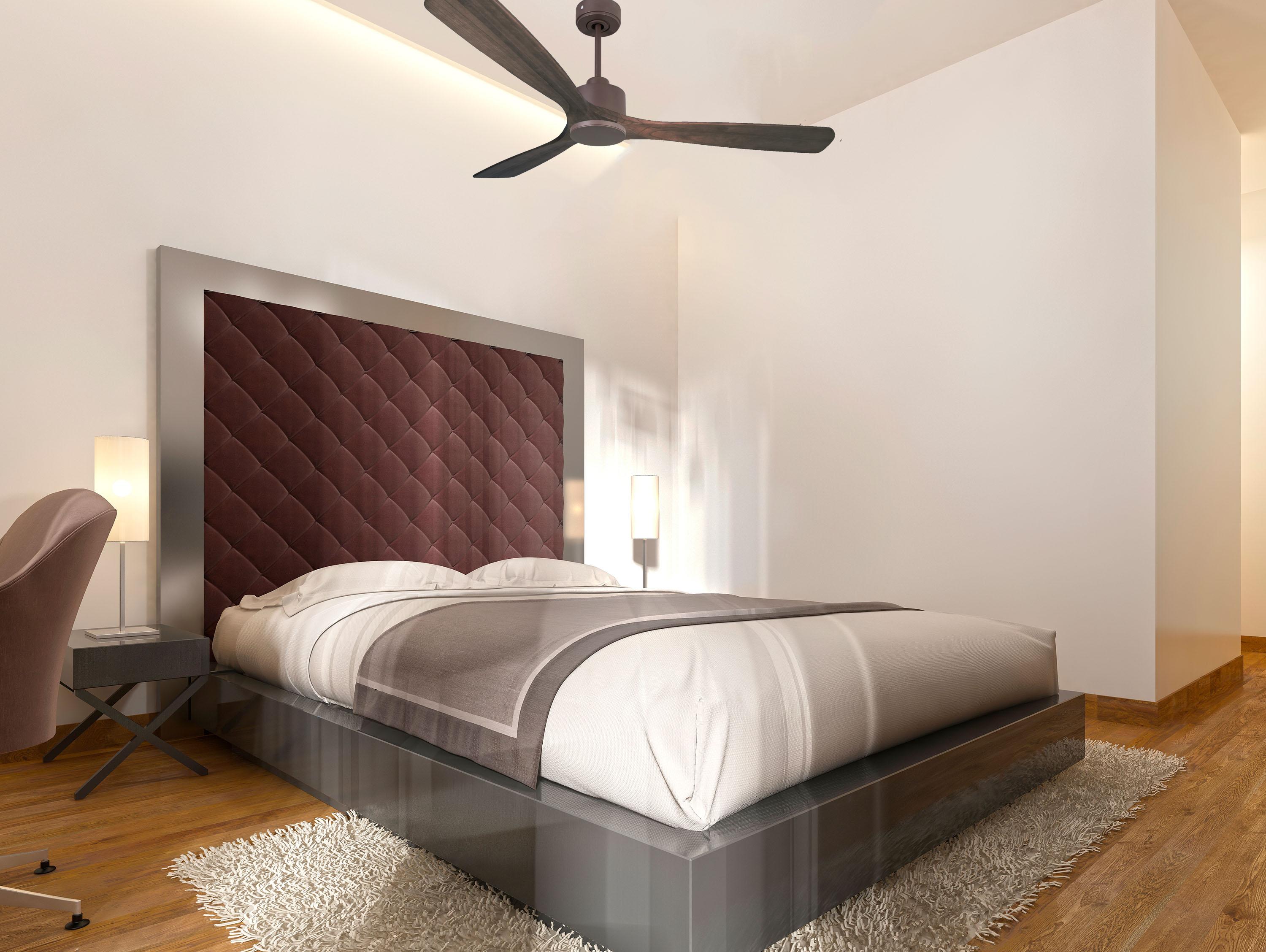Ventilatore da soffitto Reversibile Termostato Wifi Motore CC Tetti inclinati Telecomando Memoria
