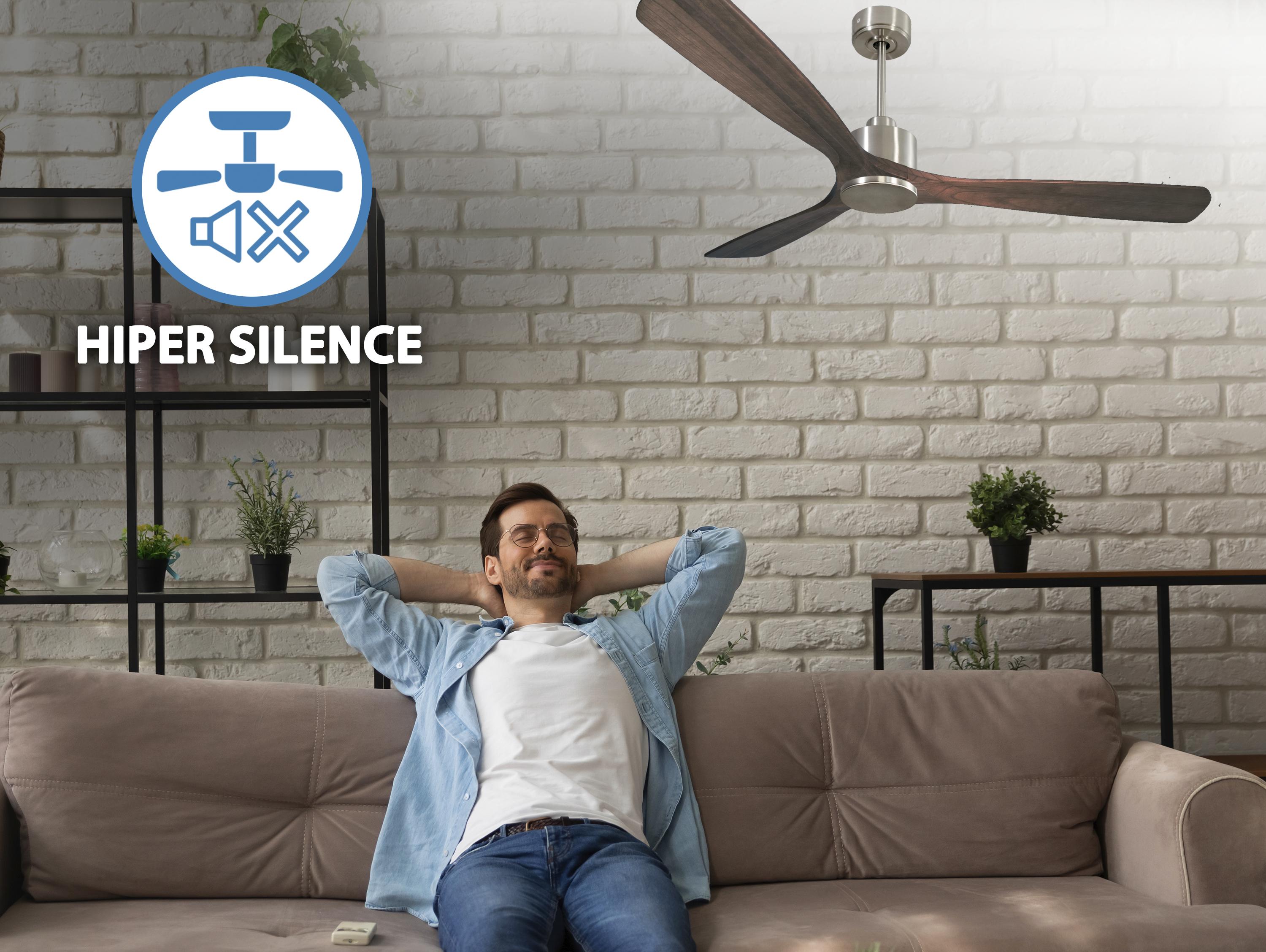 Ventilatore da soffitto Reversibile Termostato Wifi Motore CC Tetti inclinati Telecomando Memoria