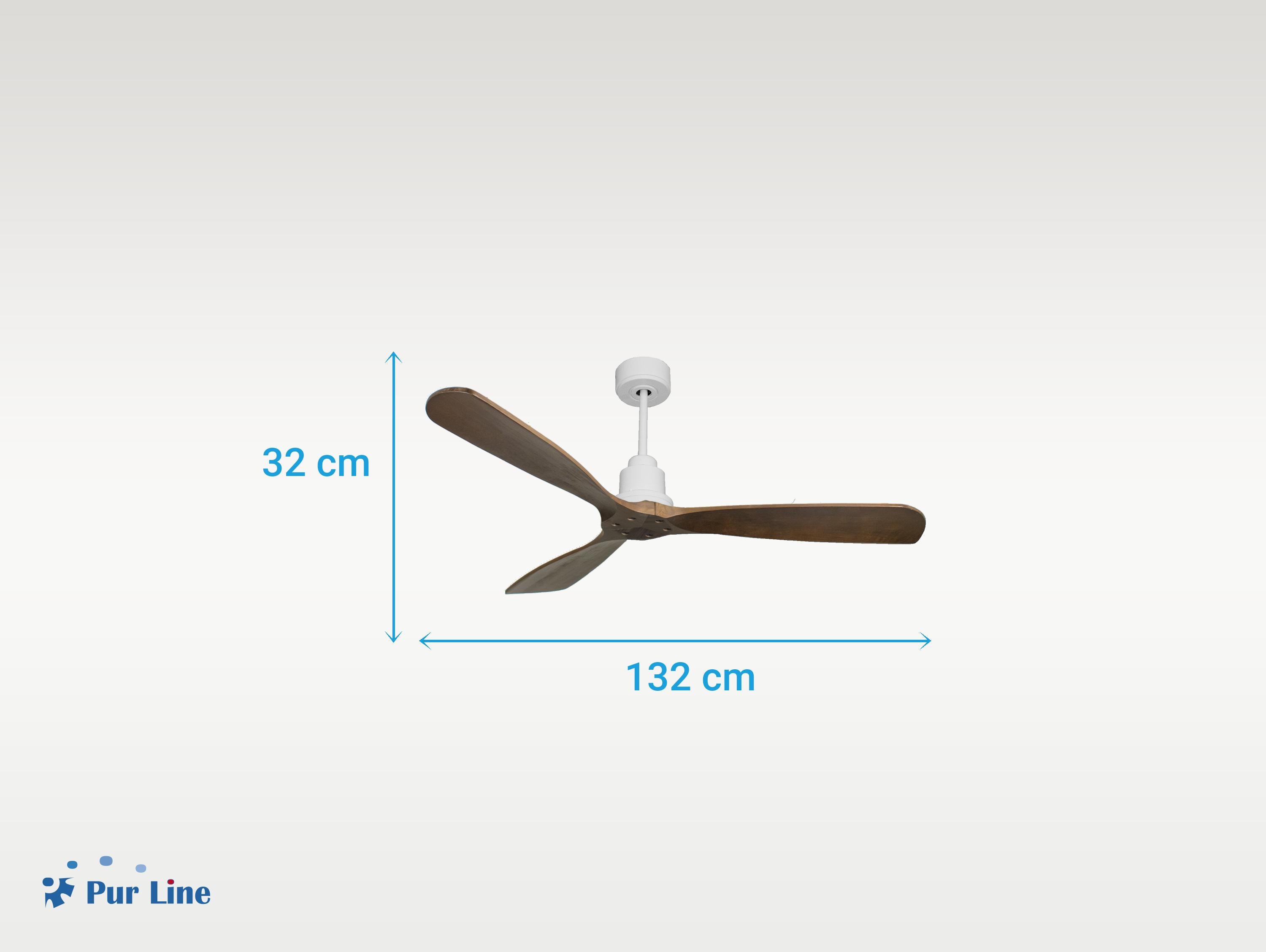 Ventilatore da soffitto Reversibile Termostato Wifi Motore CC Tetti inclinati Telecomando Hypersilence Memoria FullWood Shopify Vendible (AUTOMATICO)