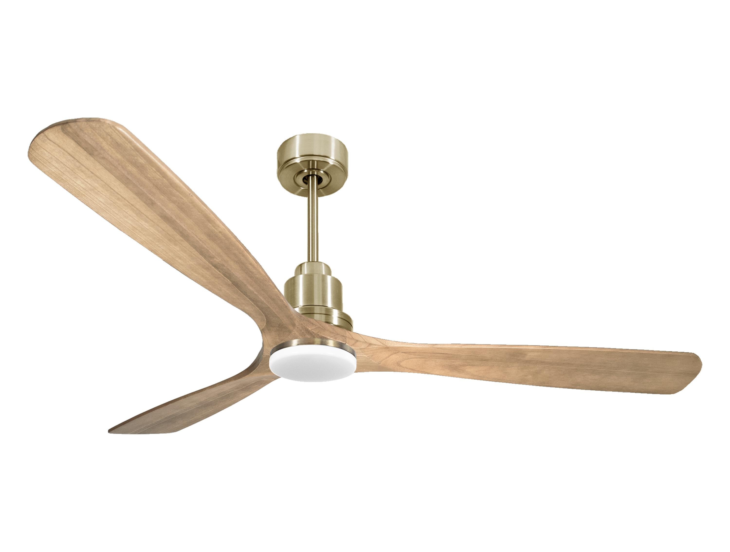 Ventilatore da soffitto Reversibile Termostato Dimmabile Wifi Motore CC Tetti inclinati Telecomando Luce a tre toni Hypersilence Memoria