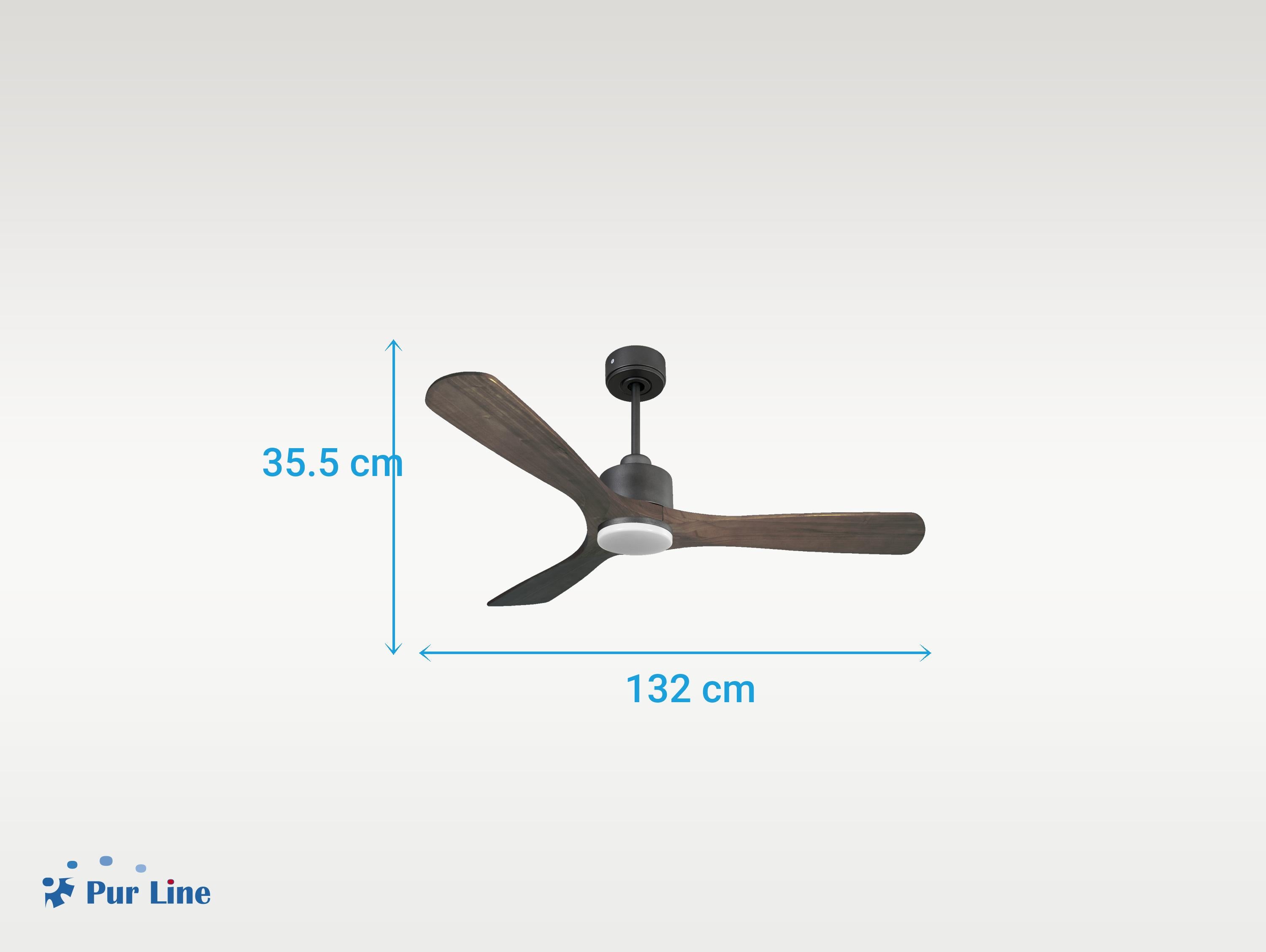 Ventilatore da soffitto Reversibile Termostato Dimmabile Wifi Motore CC Tetti inclinati Telecomando Luce a tre toni Hypersilence Memoria
