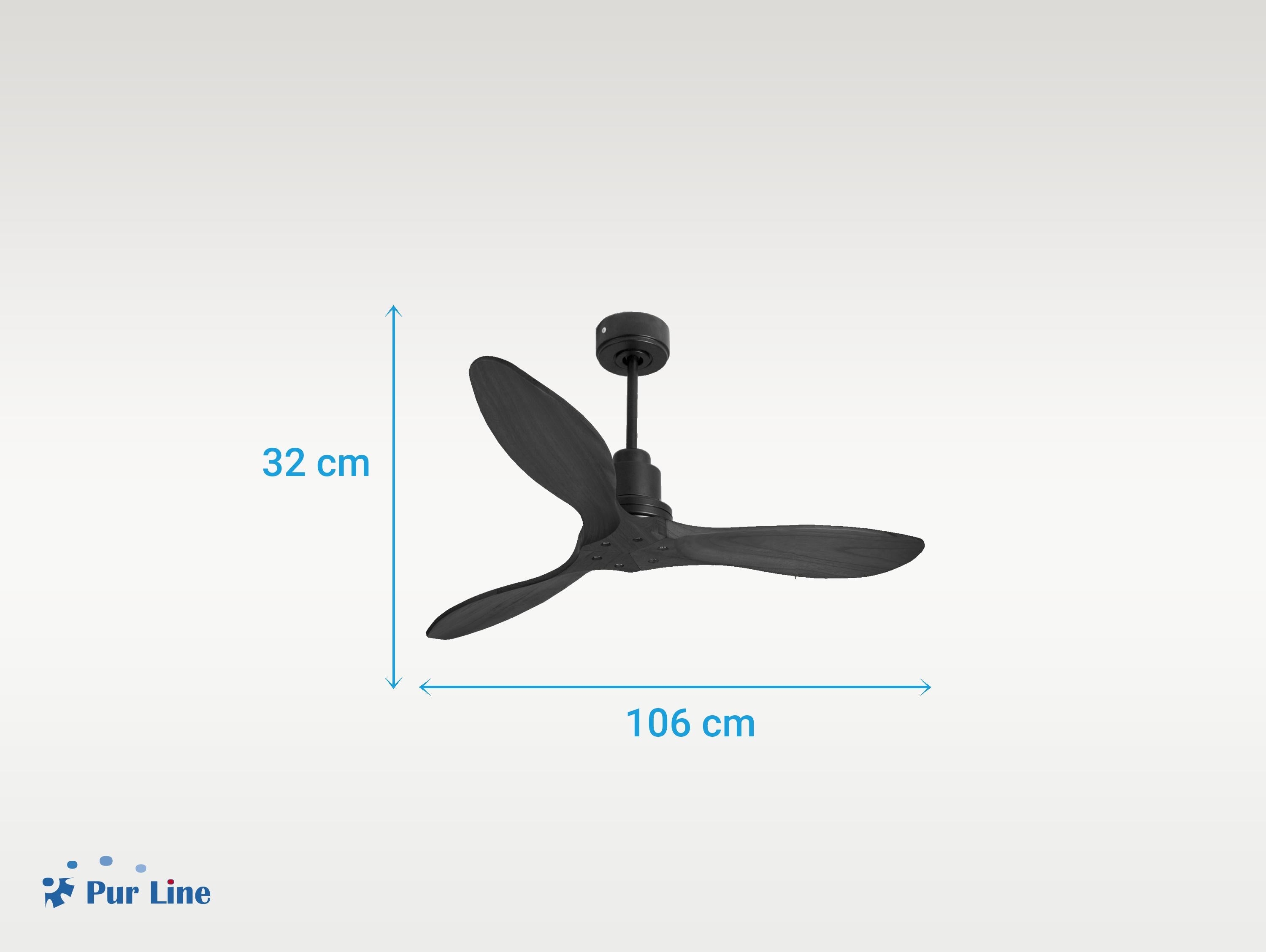 Ventilatore da soffitto Reversibile Termostato Wifi Motore CC Tetti inclinati Telecomando Hypersilence Memoria FullWood Shopify Vendible (AUTOMATICO)