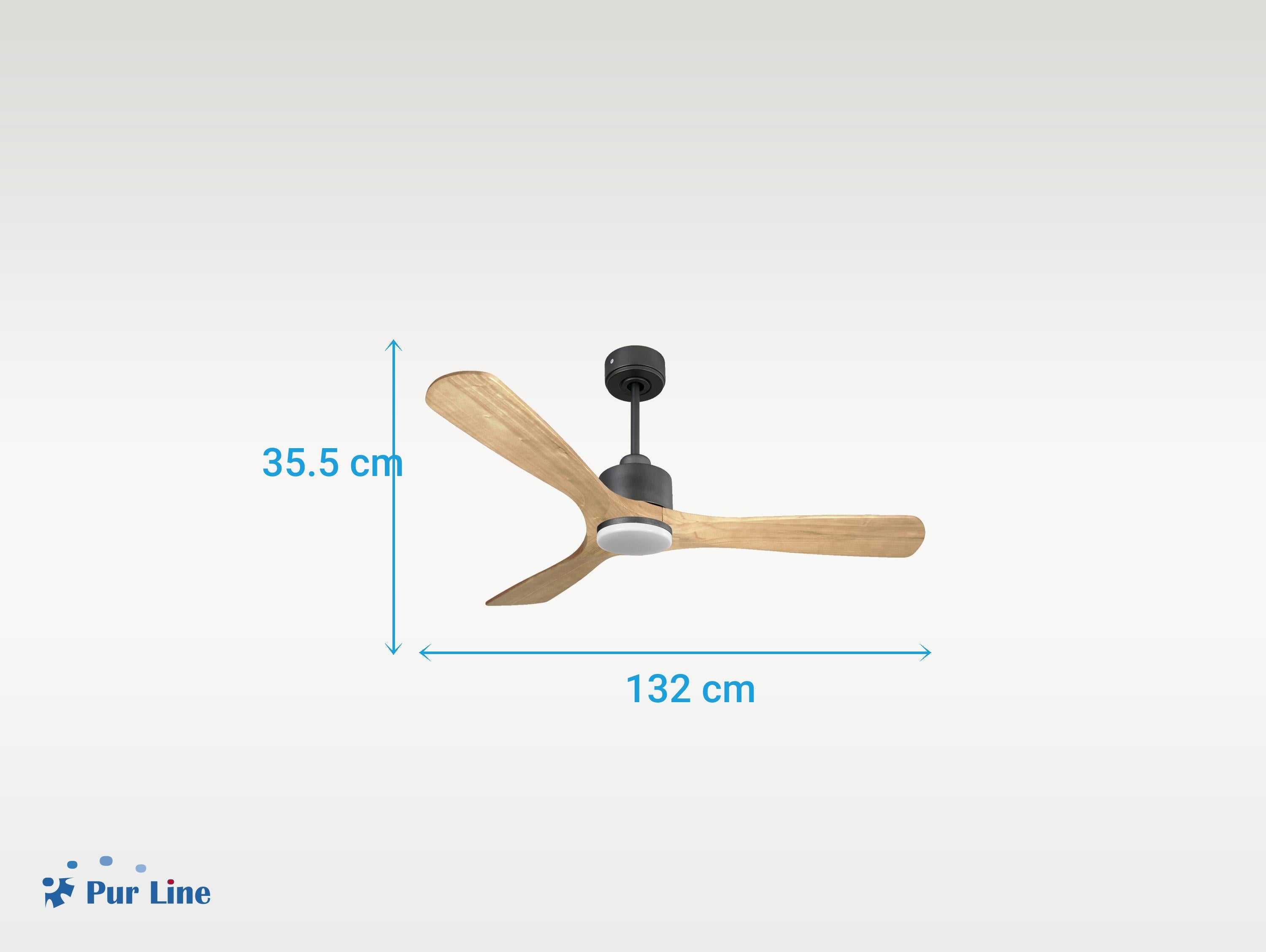 Ventilatore da soffitto Reversibile Termostato Dimmabile Wifi Motore CC Tetti inclinati Telecomando Luce a tre toni Hypersilence Memoria