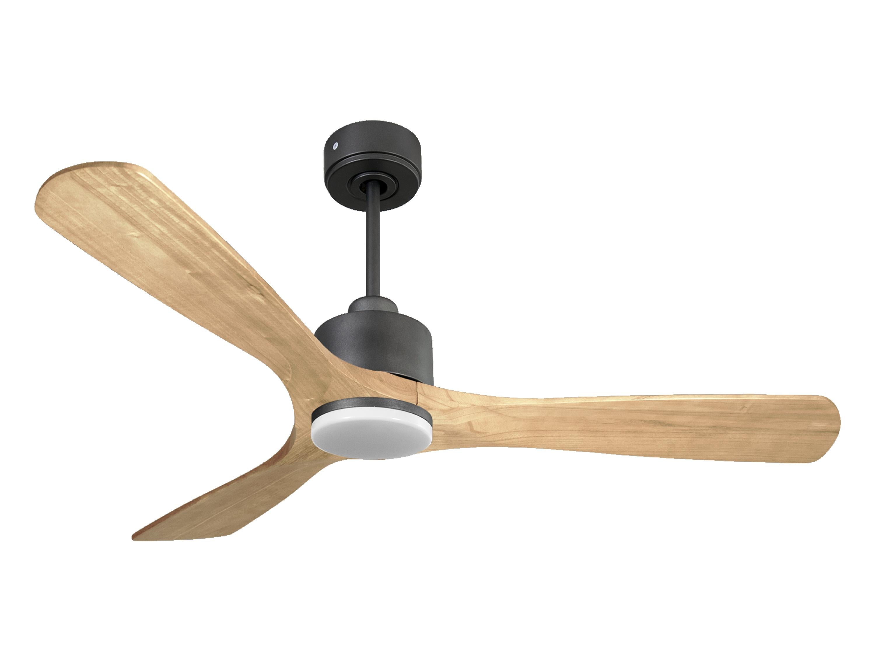 Ventilatore da soffitto Reversibile Termostato Dimmabile Wifi Motore CC Tetti inclinati Telecomando Luce a tre toni Hypersilence Memoria