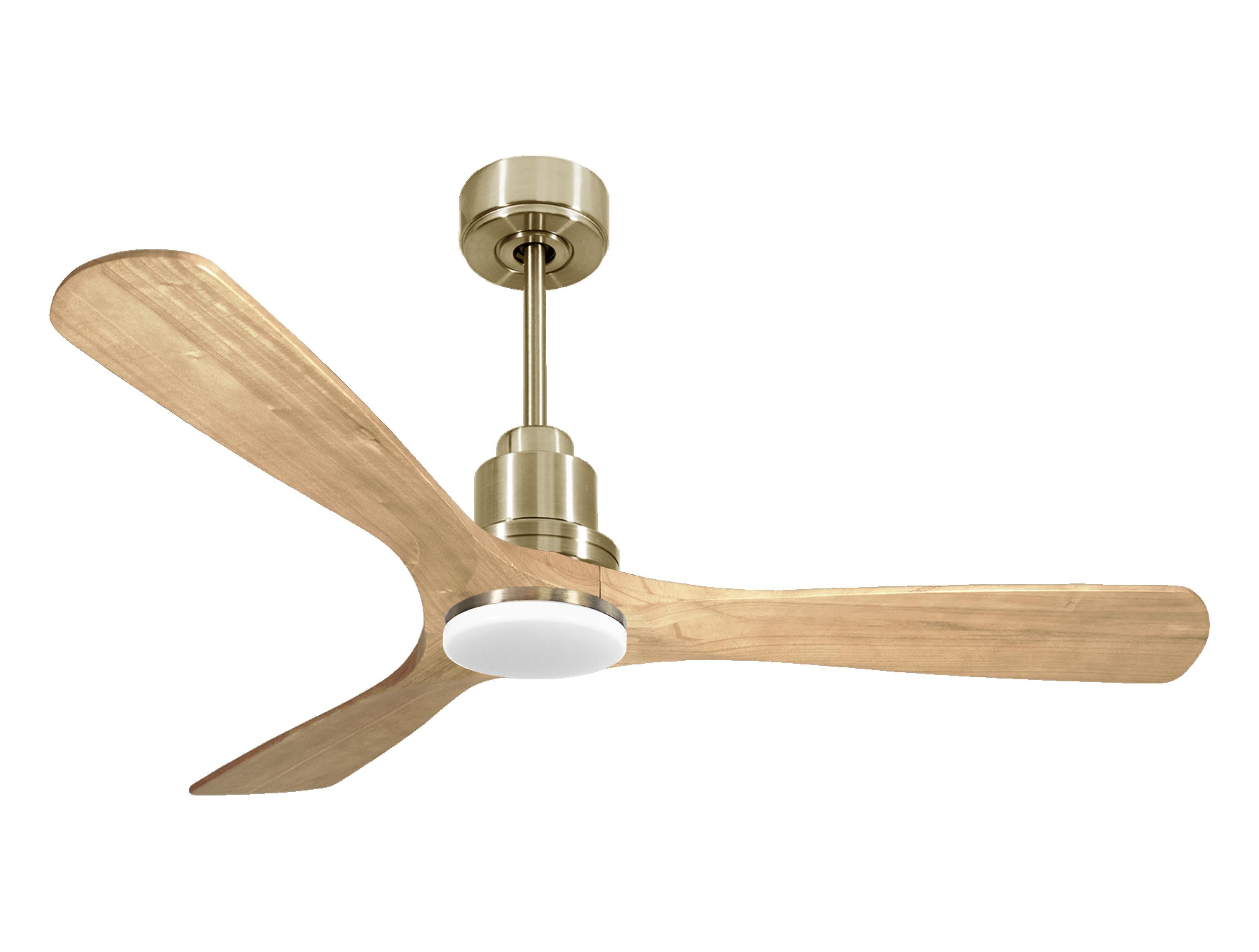 Ventilatore da soffitto Reversibile Termostato Dimmabile Wifi Motore CC Tetti inclinati Telecomando Luce a tre toni Hypersilence Memoria
