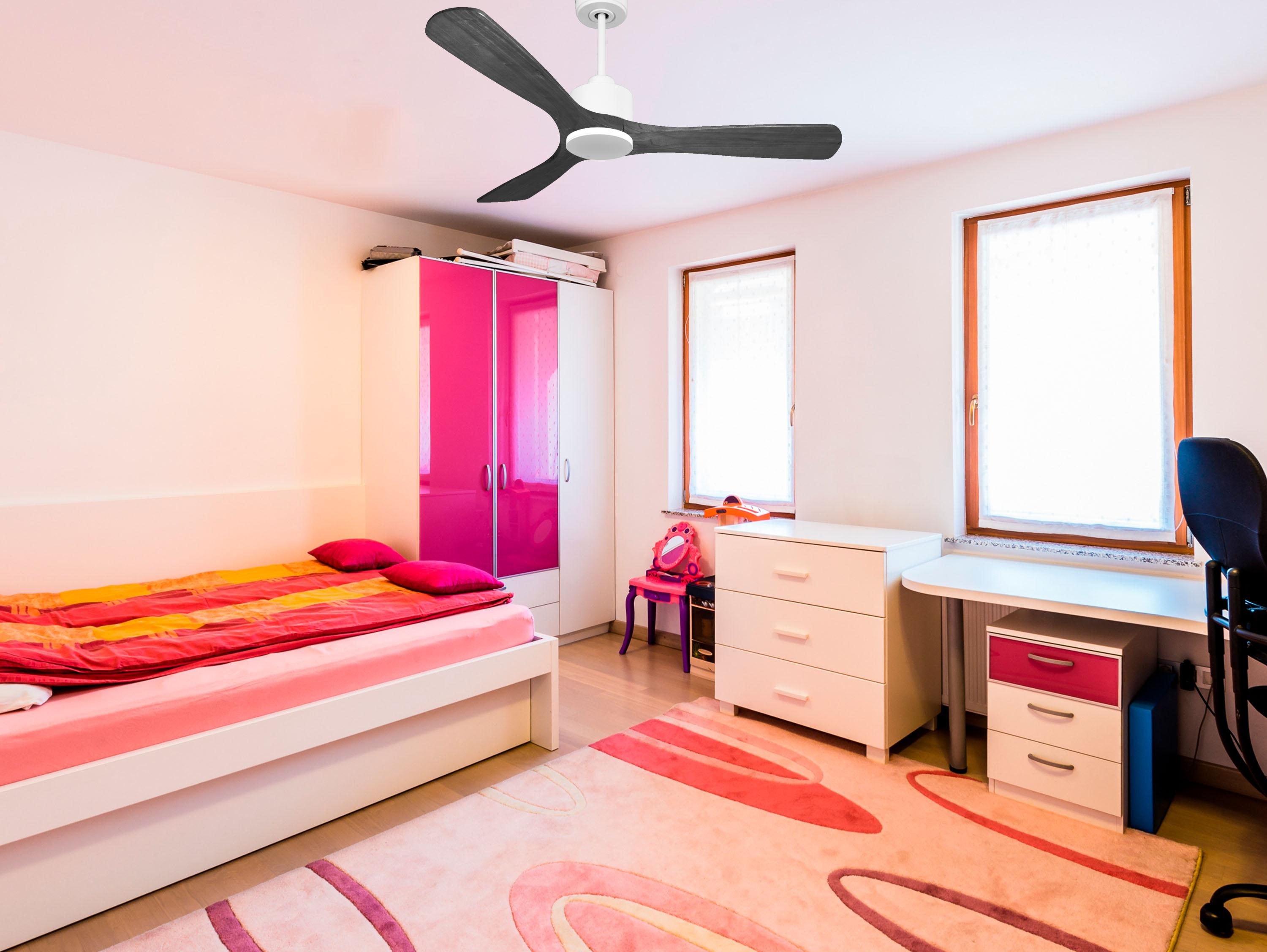 Ventilatore da soffitto Reversibile Termostato Wifi Motore CC Tetti inclinati Telecomando Hypersilence Memoria