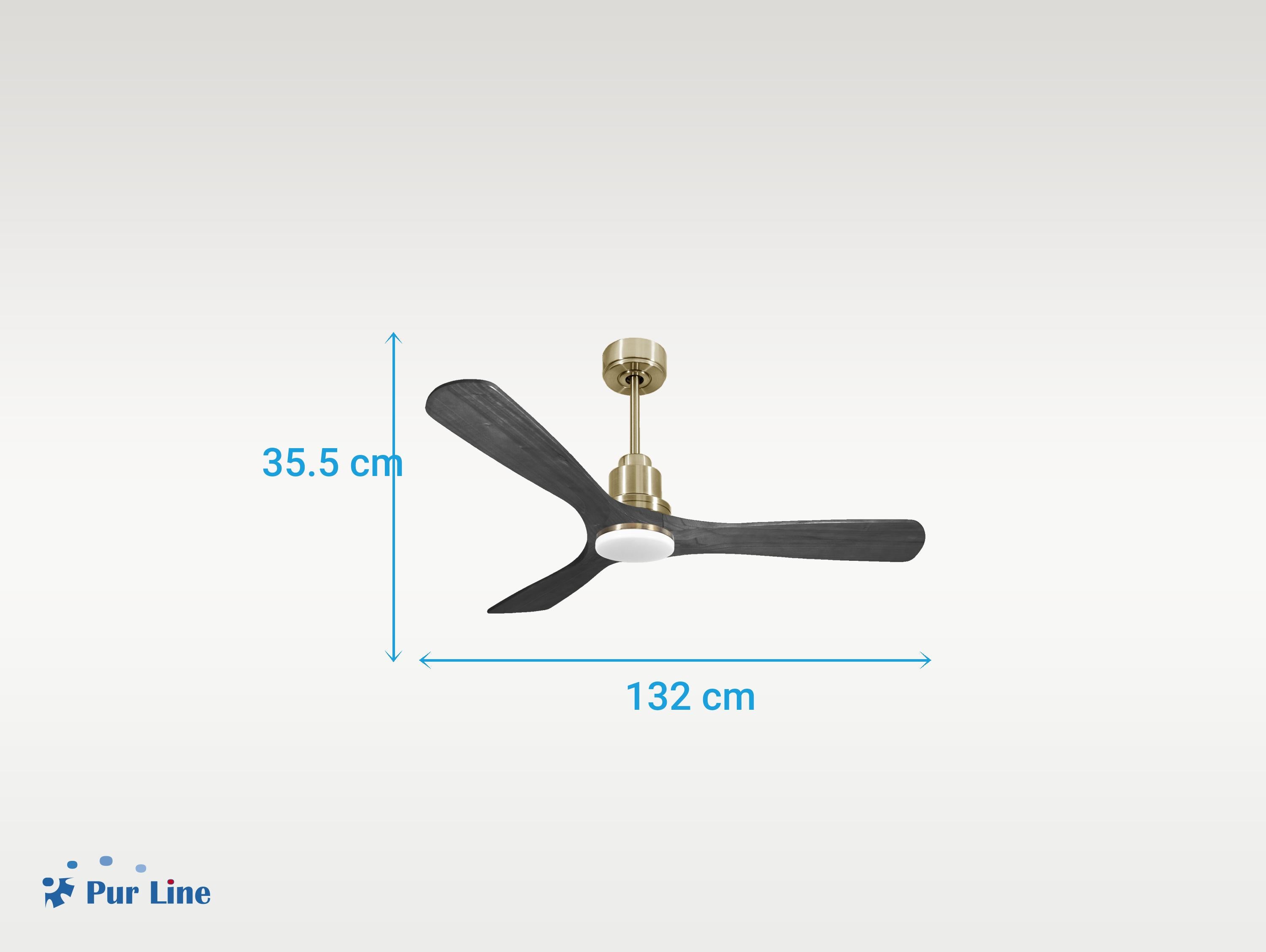 Ventilatore da soffitto Reversibile Termostato Dimmabile Wifi Motore CC Tetti inclinati Telecomando Luce a tre toni Hypersilence Memoria