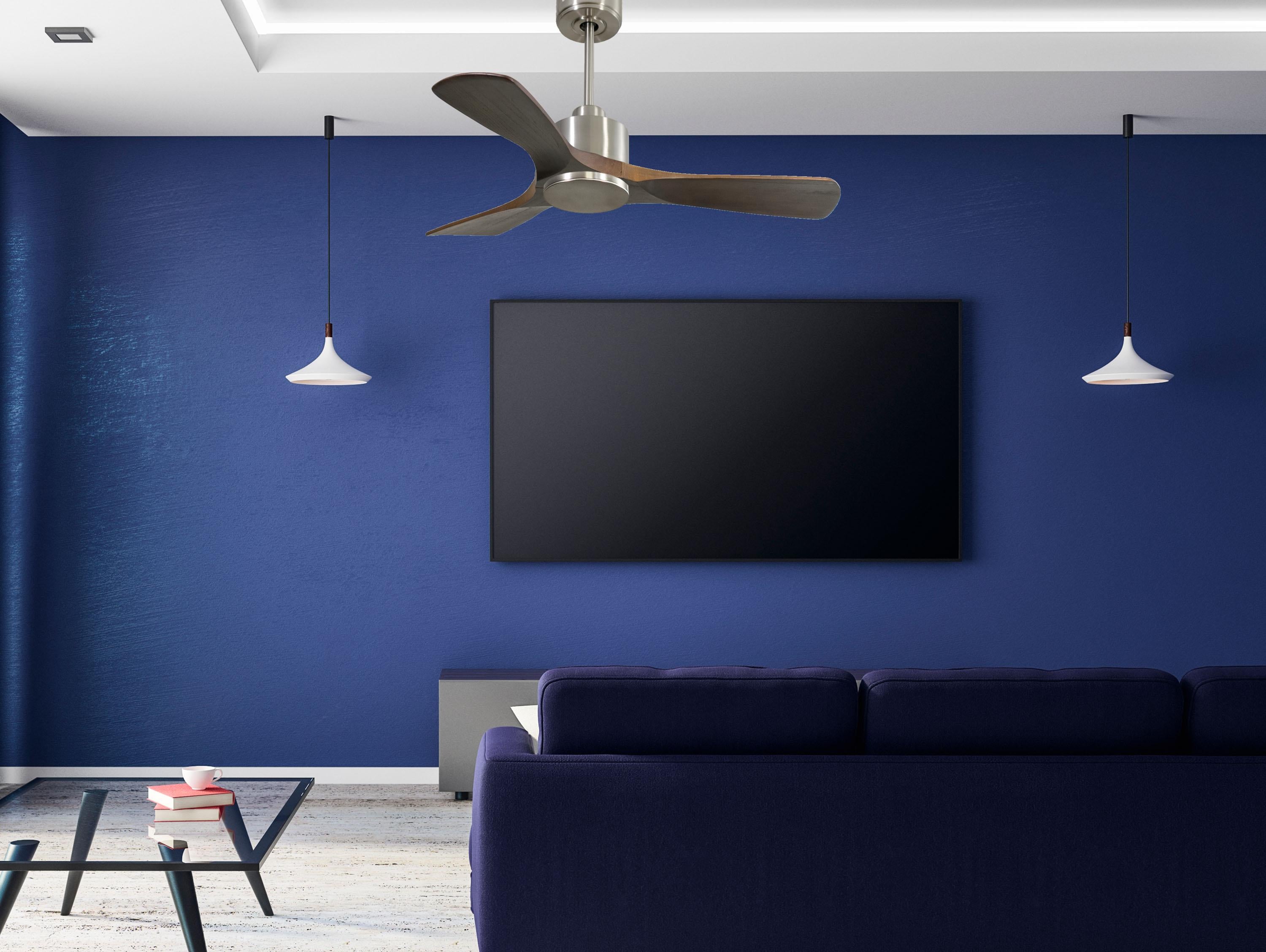Ventilatore da soffitto Reversibile Termostato Wifi Motore CC Tetti inclinati Telecomando Hypersilence Memoria Shopify Vendible (AUTOMATICO)