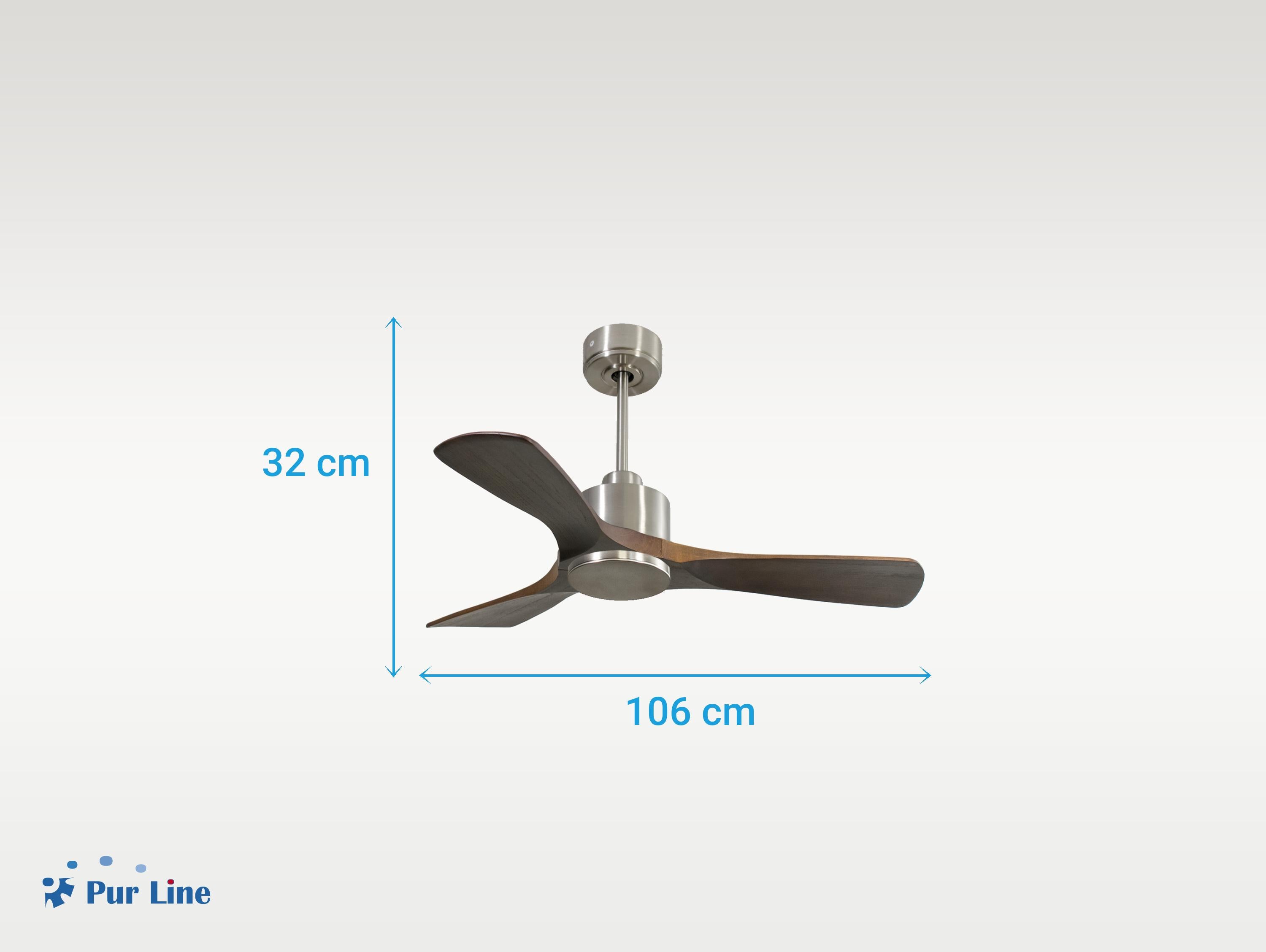 Ventilatore da soffitto Reversibile Termostato Wifi Motore CC Tetti inclinati Telecomando Hypersilence Memoria Shopify Vendible (AUTOMATICO)