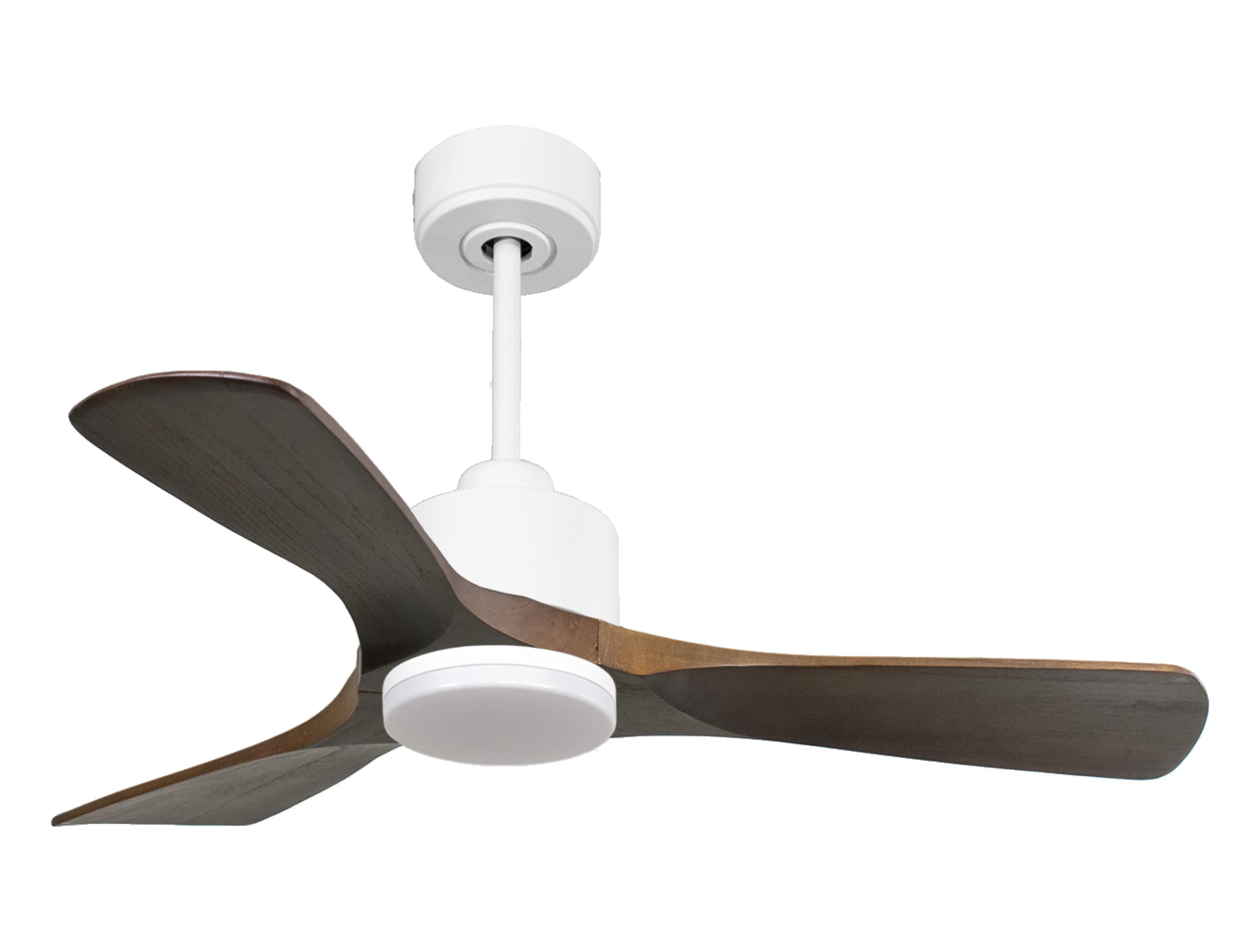 Ventilatore da soffitto Reversibile Termostato Dimmabile Wifi Motore CC Tetti inclinati Telecomando Luce a tre toni Hypersilence Memoria