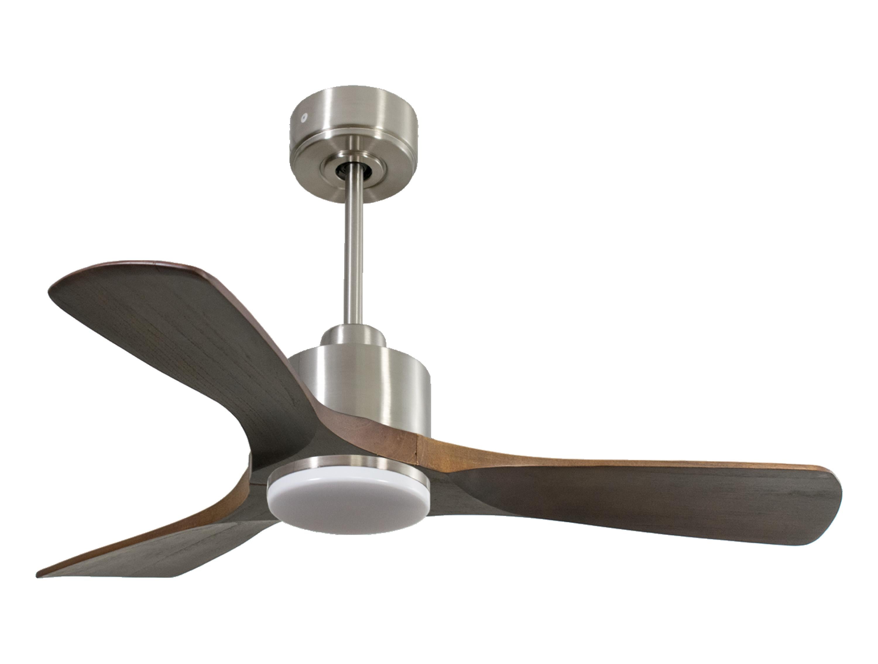 Ventilatore da soffitto Reversibile Termostato Dimmabile Wifi Motore CC Tetti inclinati Telecomando Luce a tre toni Hypersilence Memoria