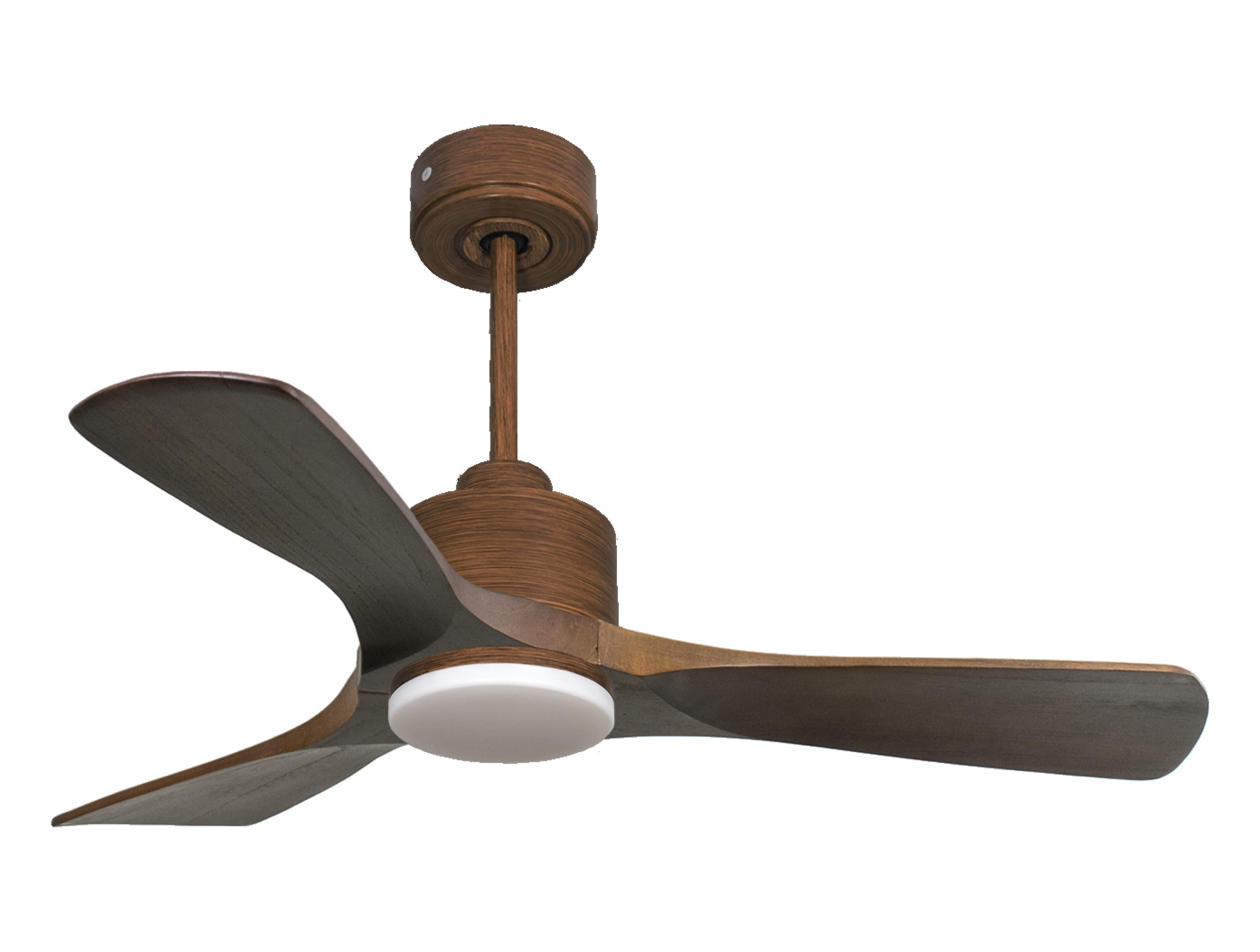 Ventilatore da soffitto Reversibile Termostato Dimmabile Wifi Motore CC Tetti inclinati Telecomando Luce a tre toni Hypersilence Memoria