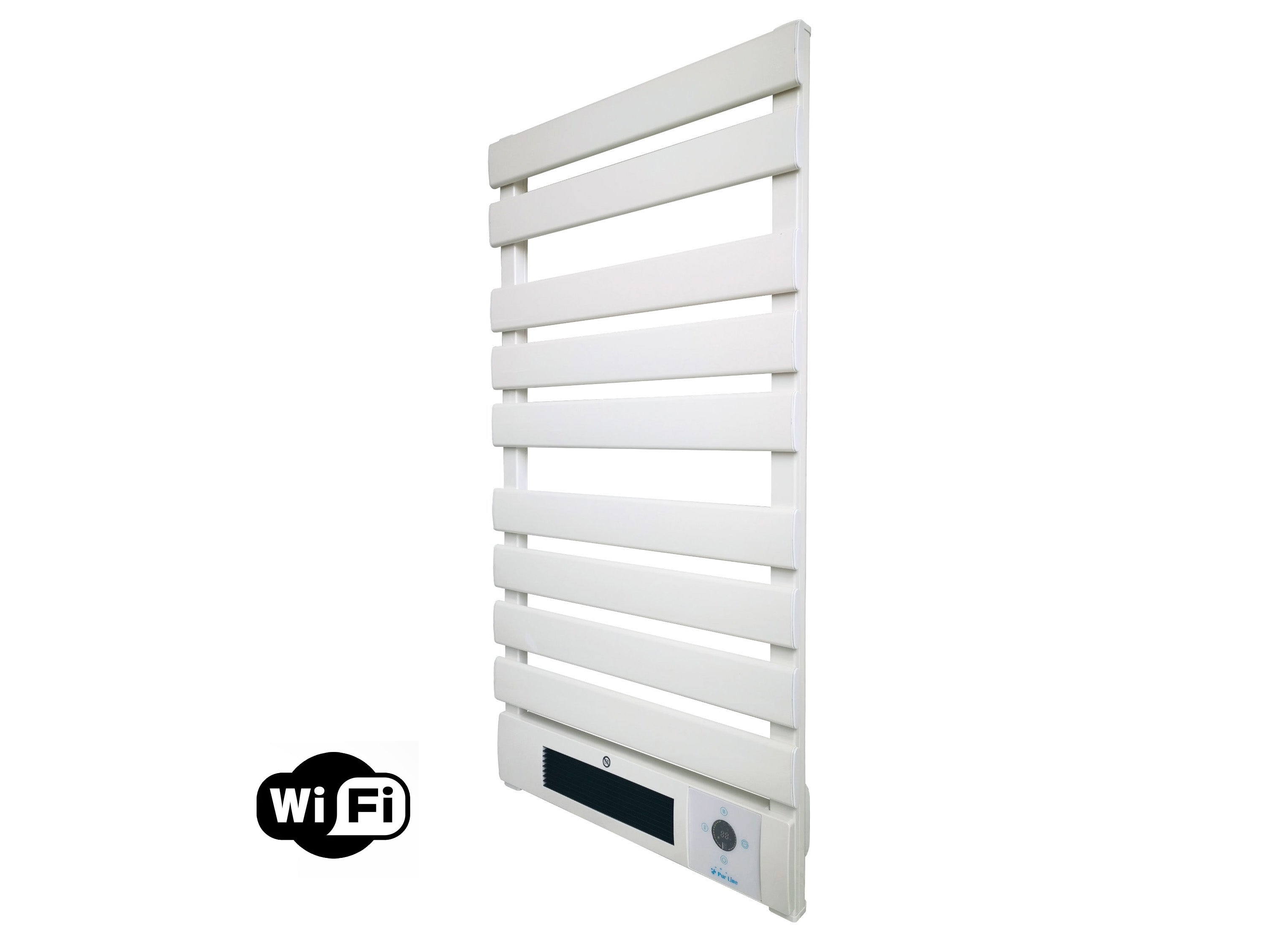 Scaldasalviette elettrico 1500W in alluminio bianco con display a LED