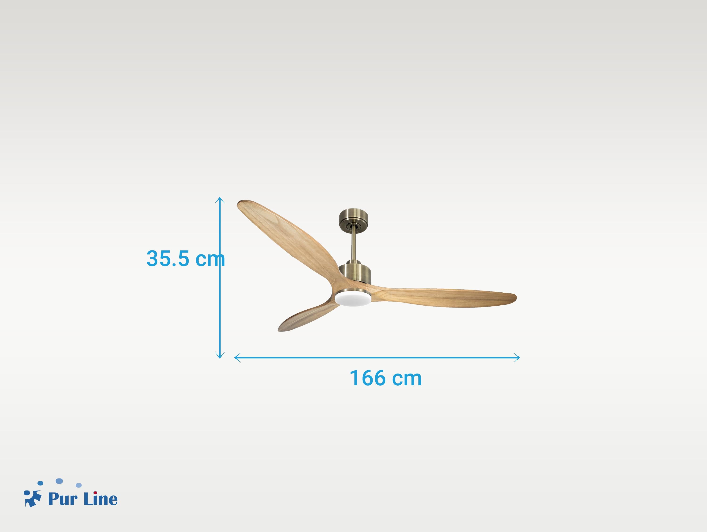 Ventilatore da soffitto Reversibile Termostato Dimmabile Wifi Motore CC Tetti inclinati Telecomando Luce a tre toni Hypersilence Memoria