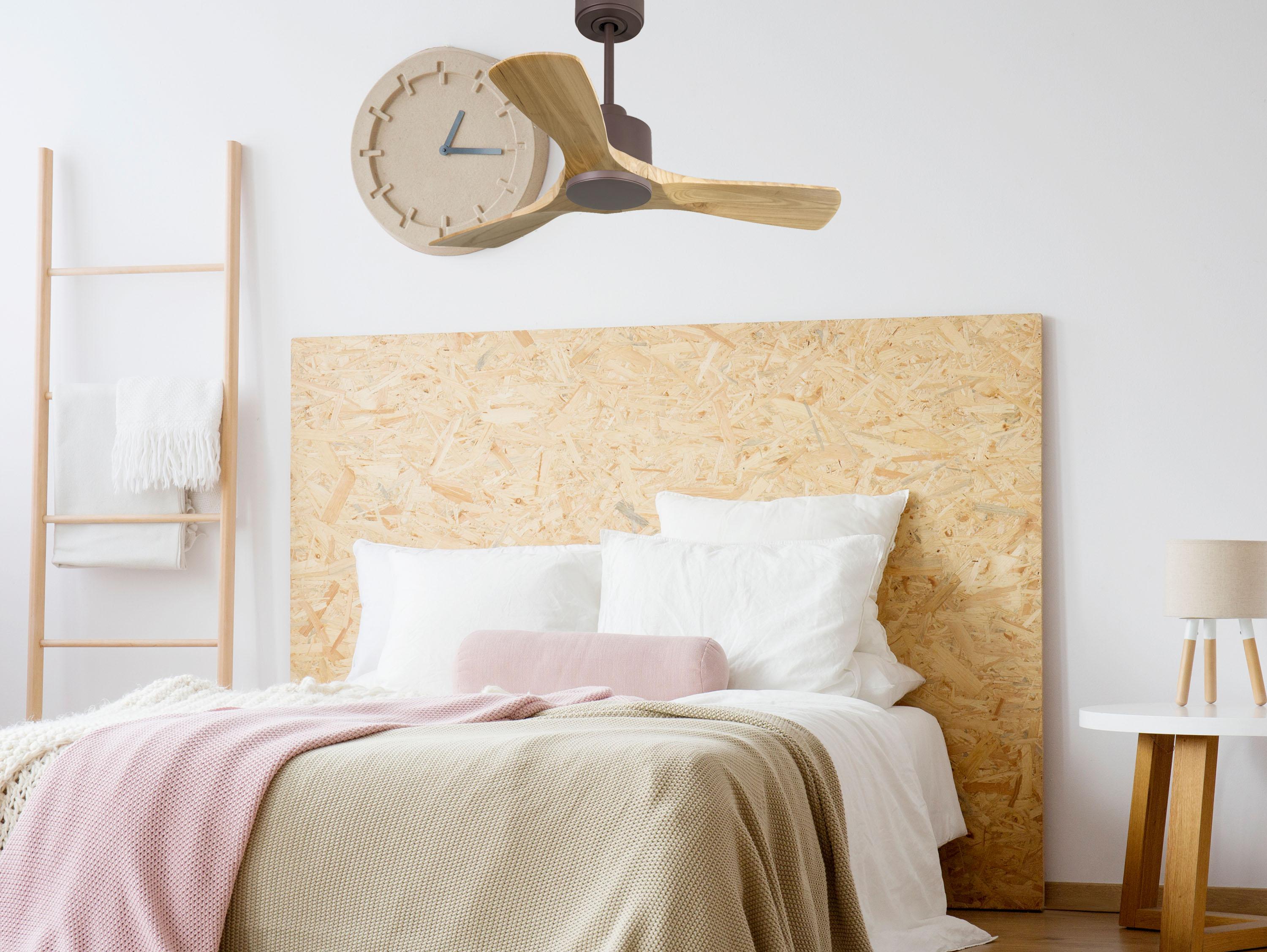 Ventilatore da soffitto Reversibile Termostato Wifi Motore CC Tetti inclinati Telecomando Hypersilence Memoria