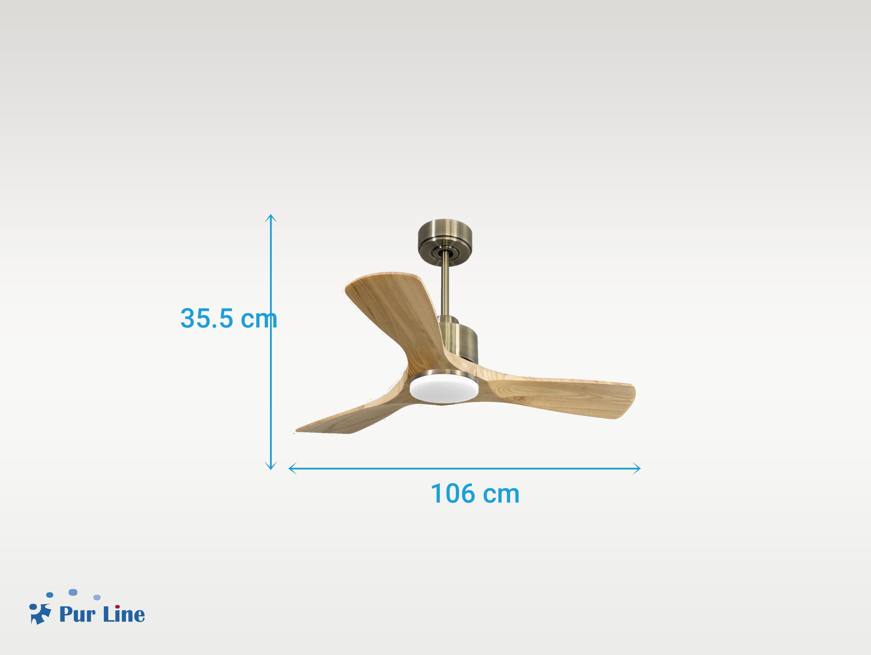 Ventilatore da soffitto Reversibile Termostato Dimmabile Wifi Motore CC Tetti inclinati Telecomando Luce a tre toni Hypersilence Memoria