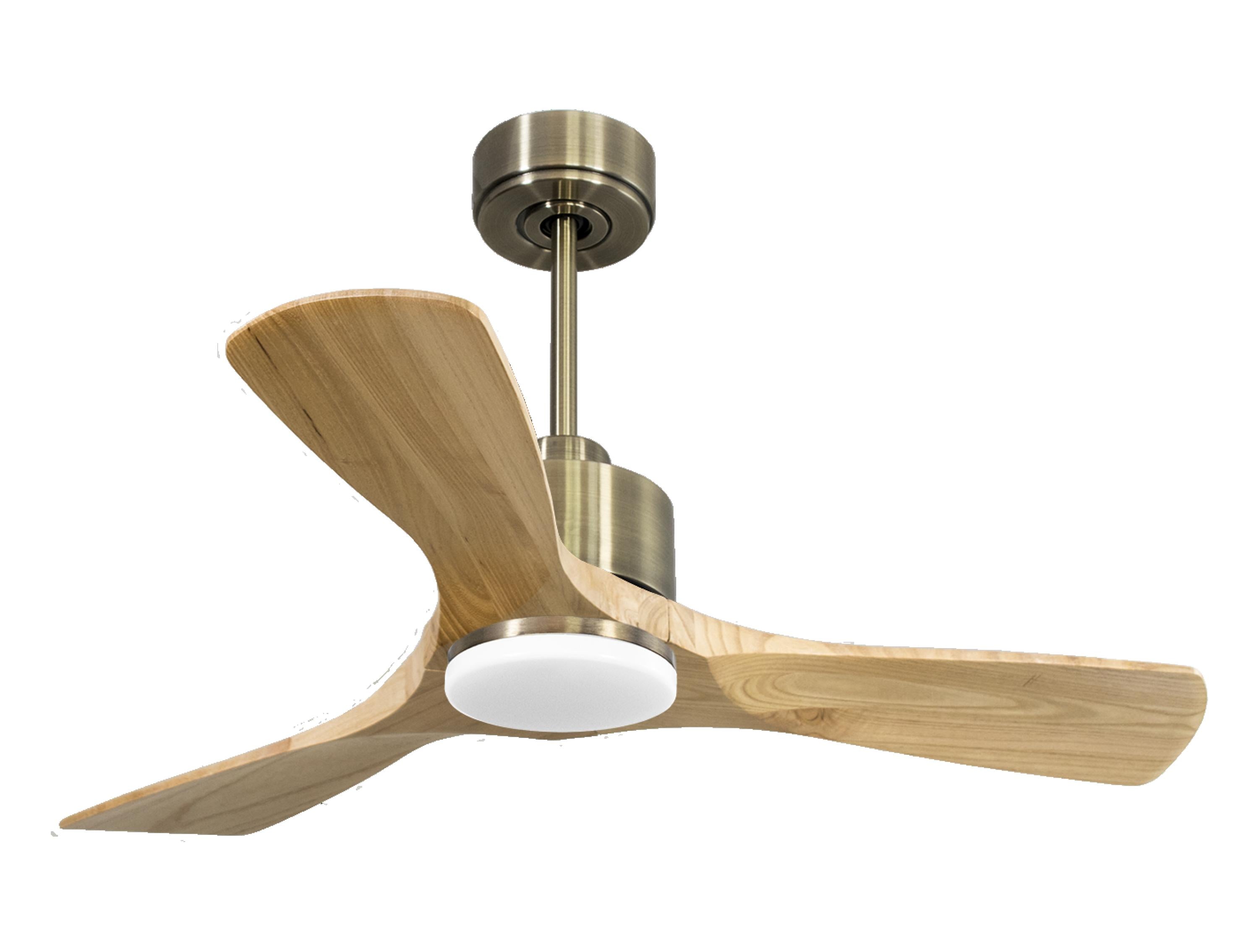 Ventilatore da soffitto Reversibile Termostato Dimmabile Wifi Motore CC Tetti inclinati Telecomando Luce a tre toni Hypersilence Memoria