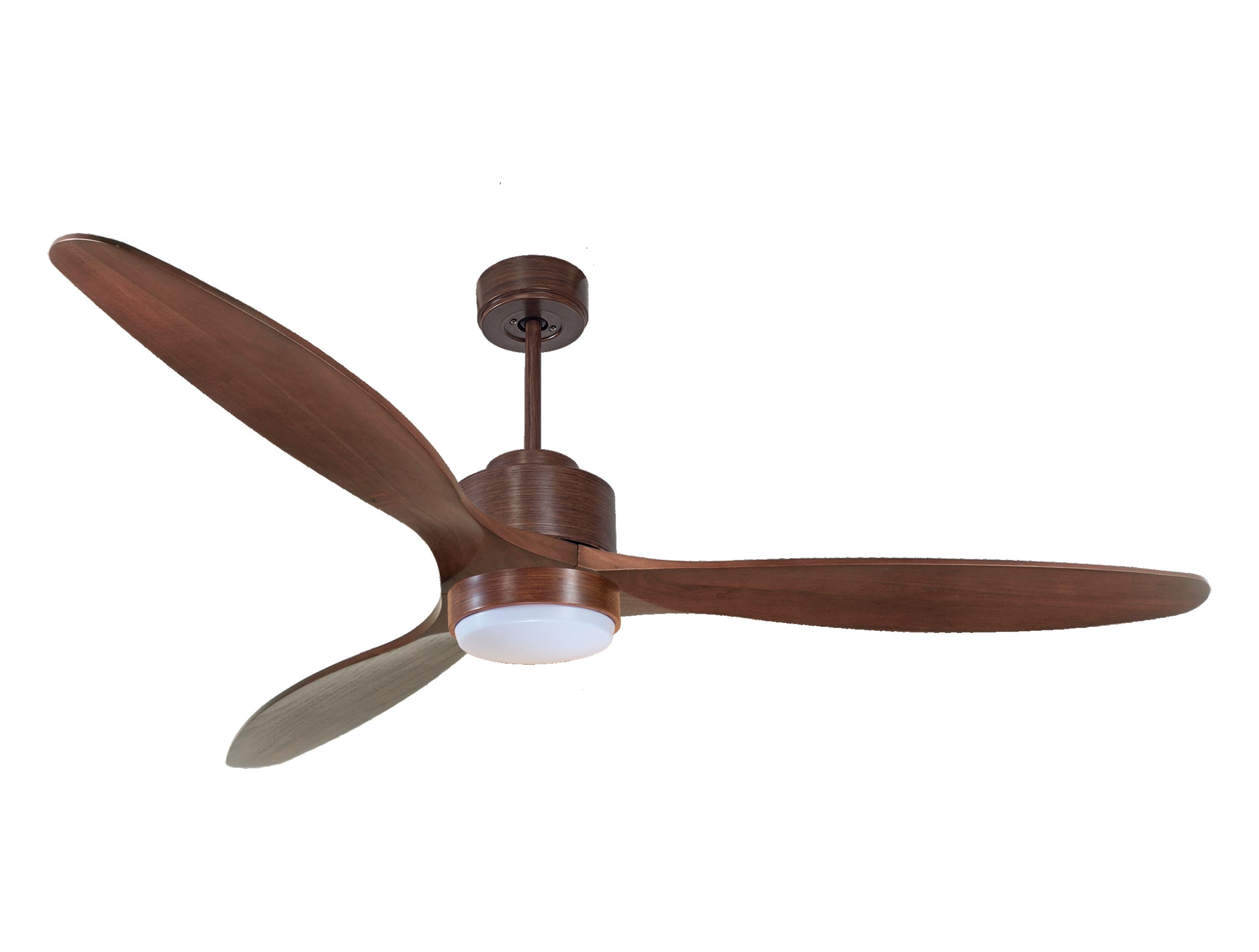 Ventilatore da soffitto Reversibile Termostato Dimmabile Wifi Motore CC Tetti inclinati Telecomando Luce a tre toni Hypersilence Memoria