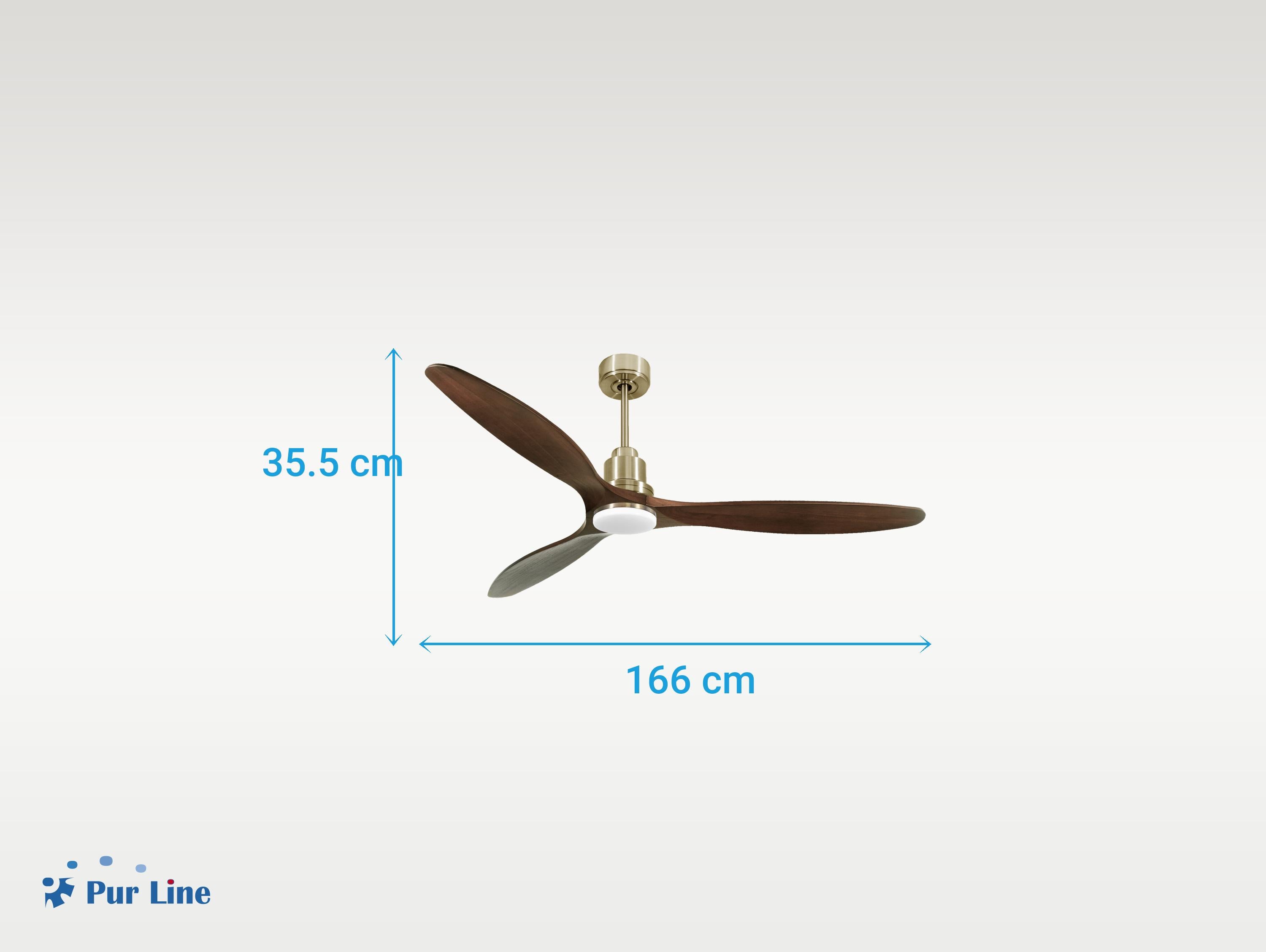 Ventilatore da soffitto Reversibile Termostato Dimmabile Wifi Motore CC Tetti inclinati Telecomando Luce a tre toni Hypersilence Memoria