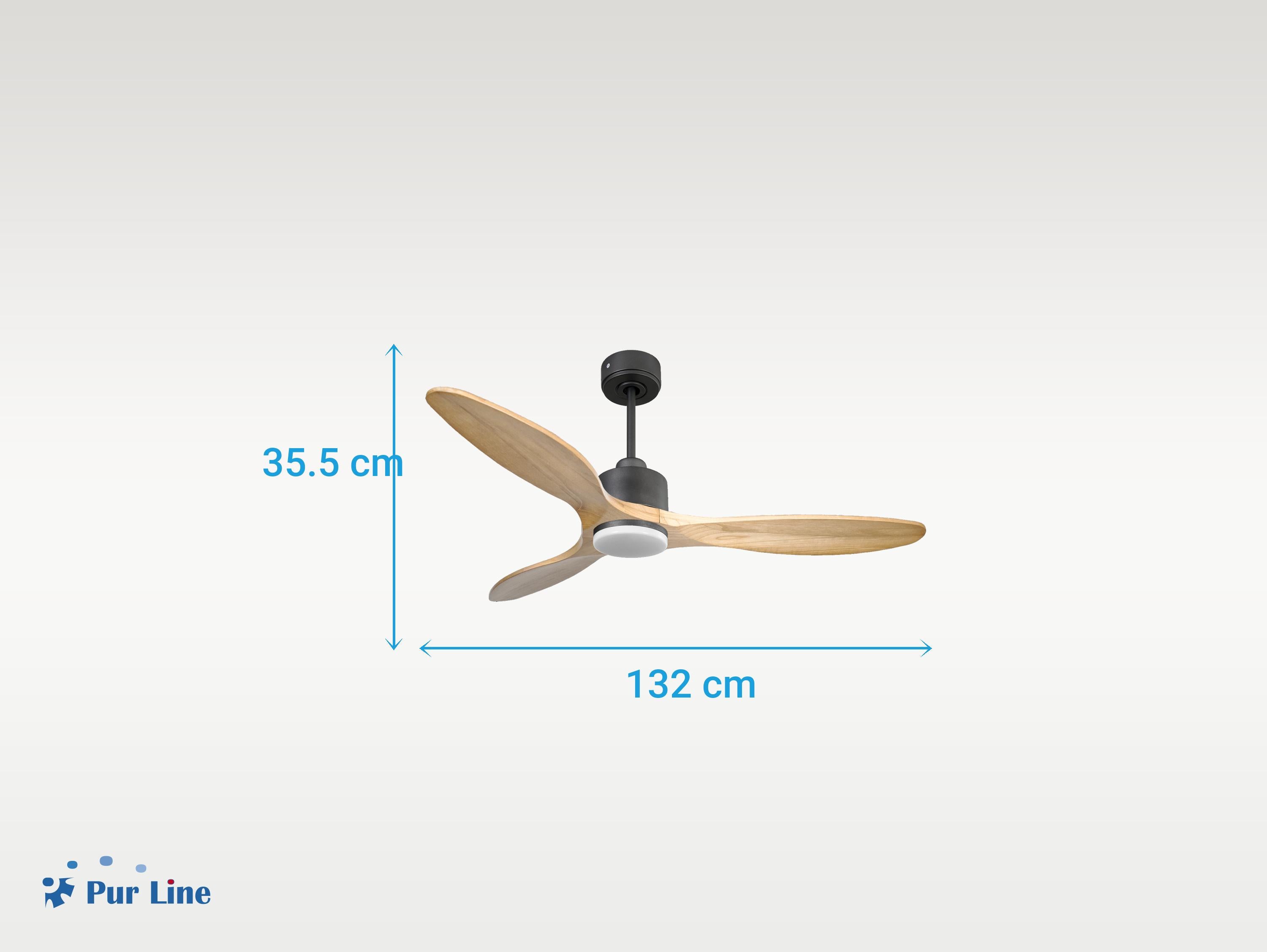 Ventilatore da soffitto Reversibile Termostato Dimmabile Wifi Motore CC Tetti inclinati Telecomando Luce a tre toni Hypersilence Memoria