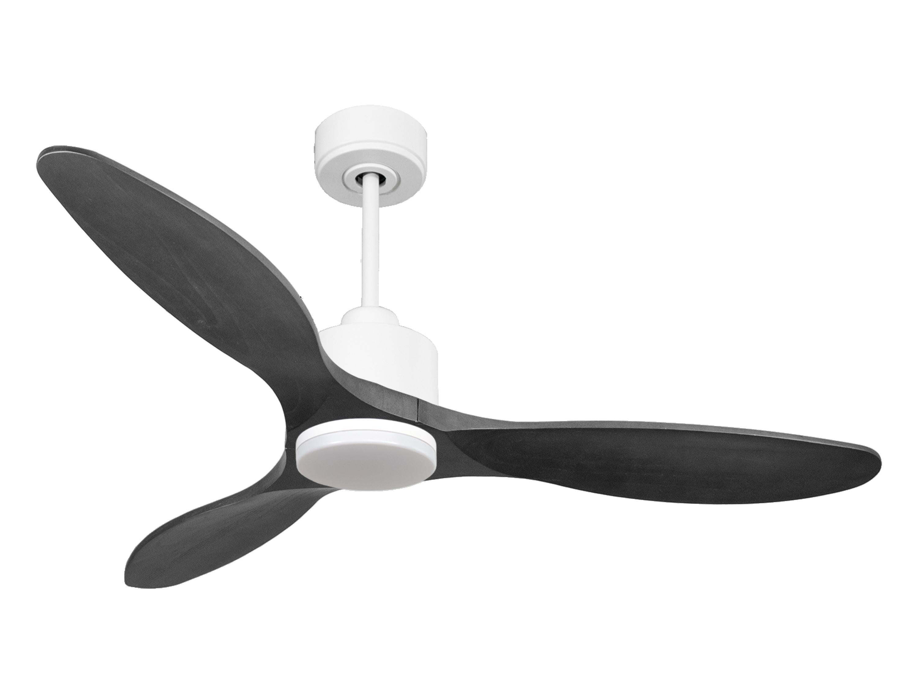 Ventilatore da soffitto Reversibile Termostato Dimmabile Wifi Motore CC Tetti inclinati Telecomando Luce a tre toni Hypersilence Memoria