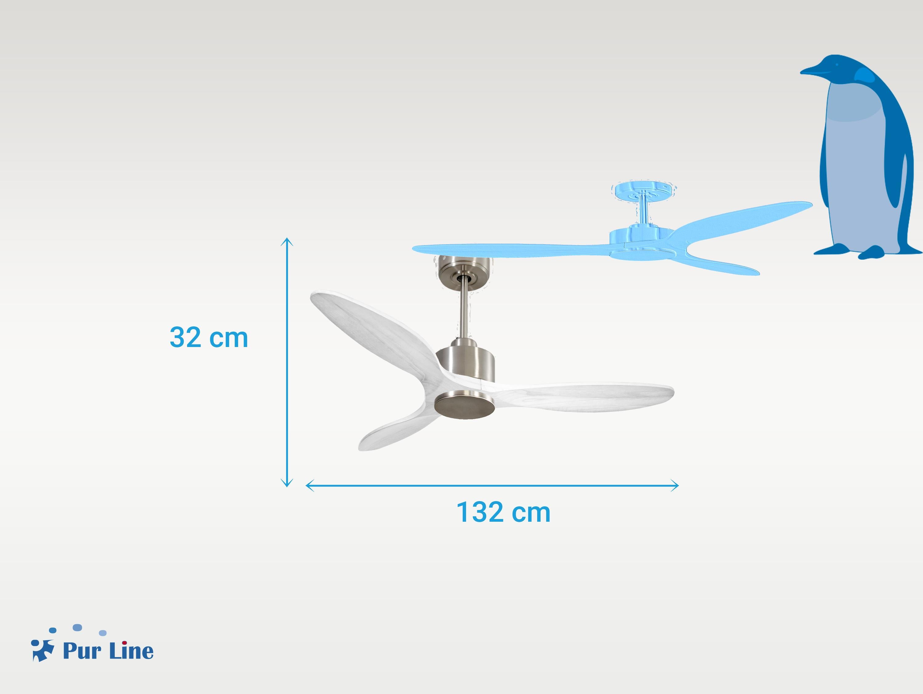 Ventilatore da soffitto Reversibile Termostato Wifi Motore CC Tetti inclinati Telecomando Hypersilence Memoria