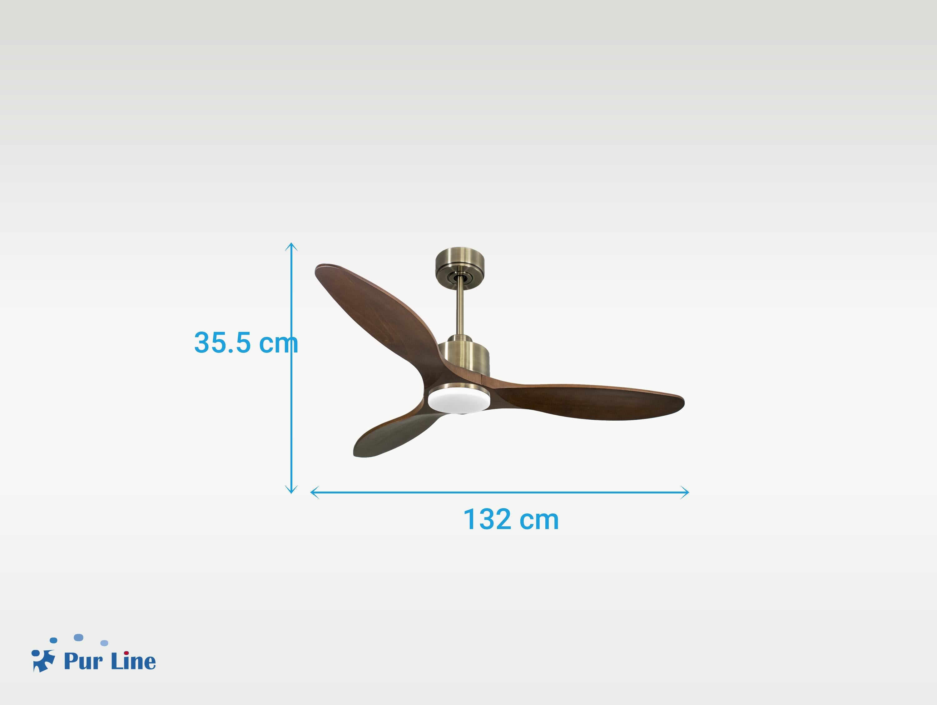 Ventilatore da soffitto Reversibile Termostato Dimmabile Wifi Motore CC Tetti inclinati Telecomando Luce a tre toni Hypersilence Memoria