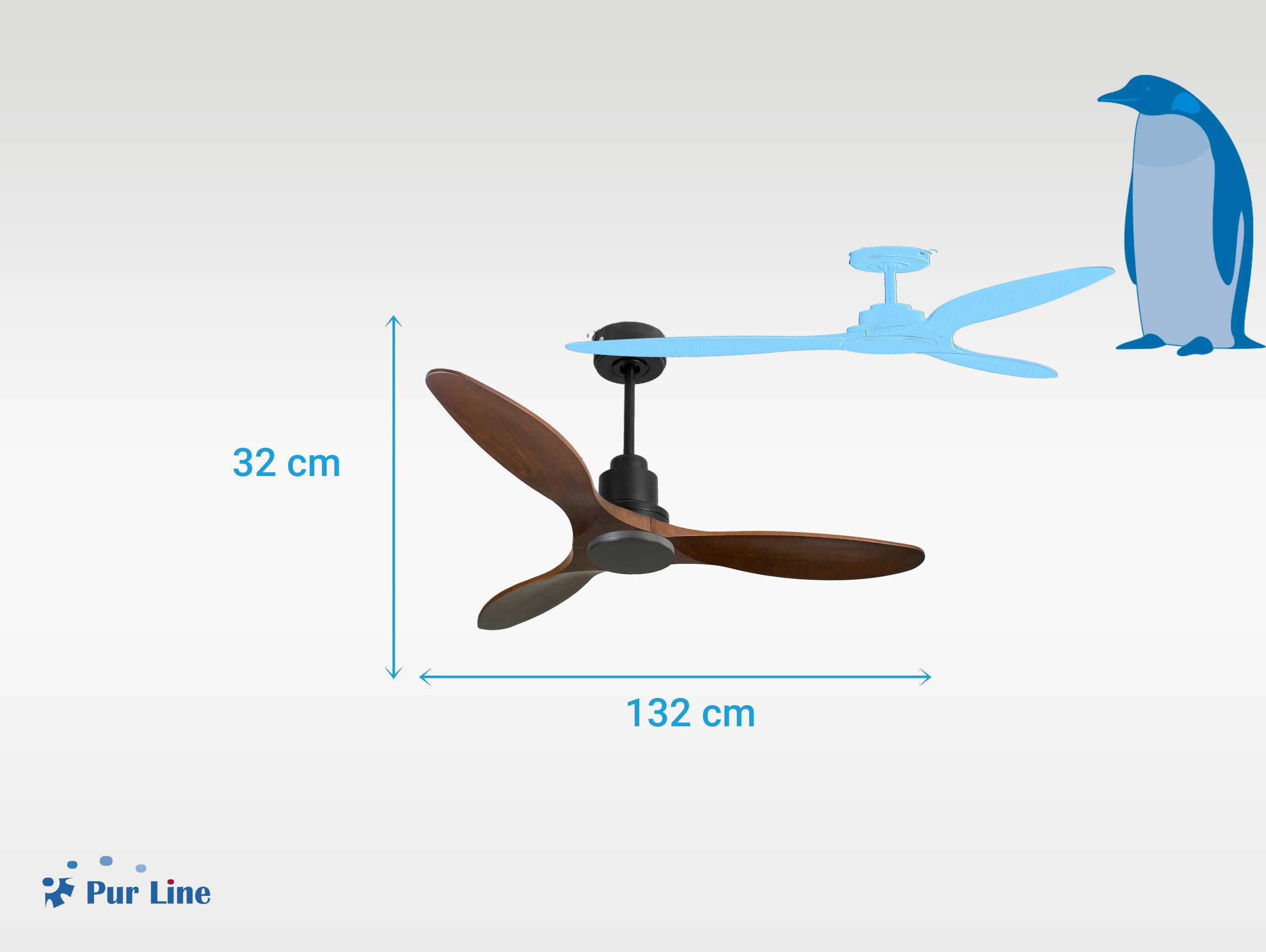 Ventilatore da soffitto Reversibile Termostato Wifi Motore CC Tetti inclinati Telecomando Hypersilence Memoria Shopify Vendible (AUTOMATICO)