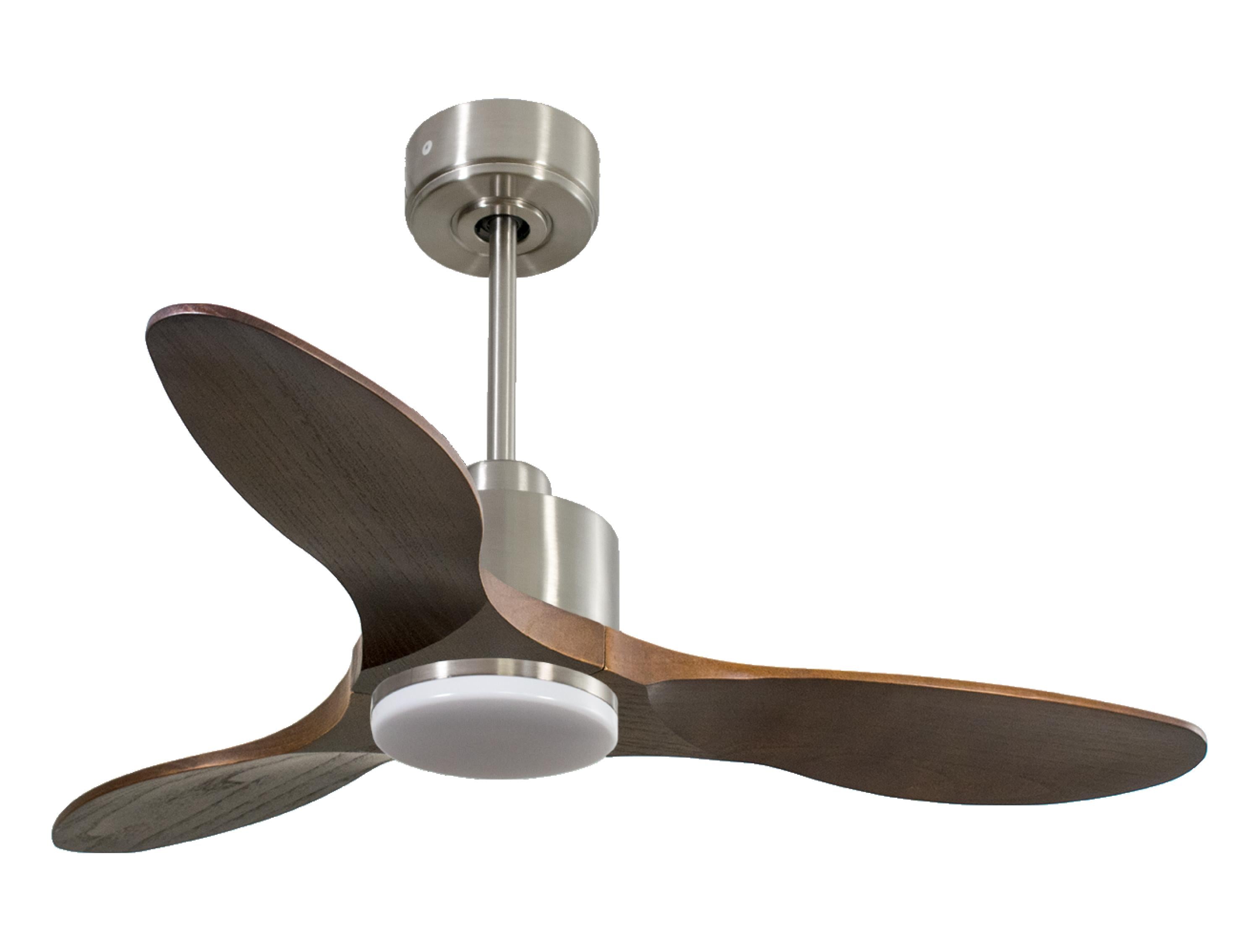 Ventilatore da soffitto Reversibile Termostato Dimmabile Wifi Motore CC Tetti inclinati Telecomando Luce a tre toni Hypersilence Memoria