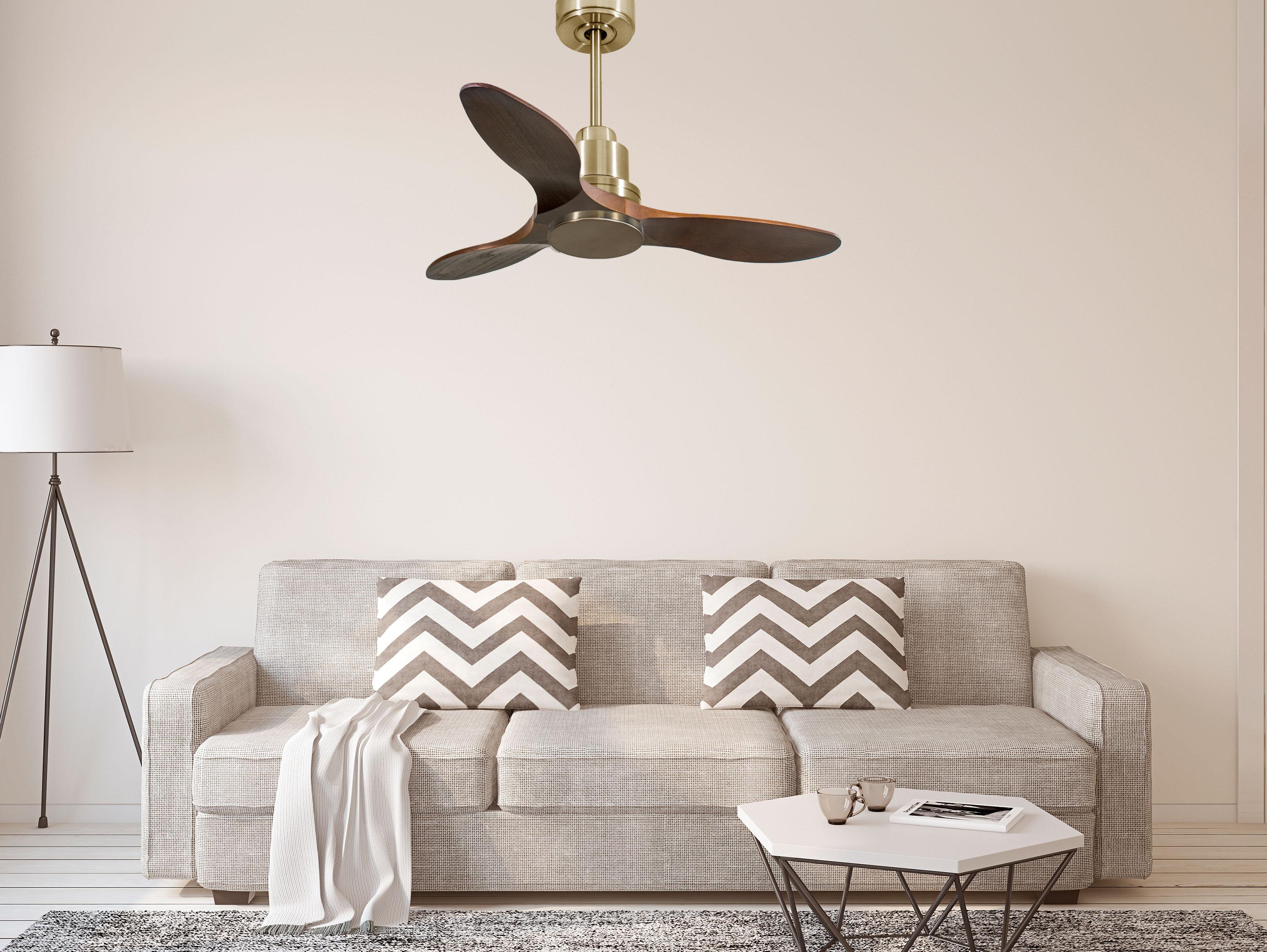 Ventilatore da soffitto Reversibile Termostato Wifi Motore CC Tetti inclinati Telecomando Hypersilence Memoria
