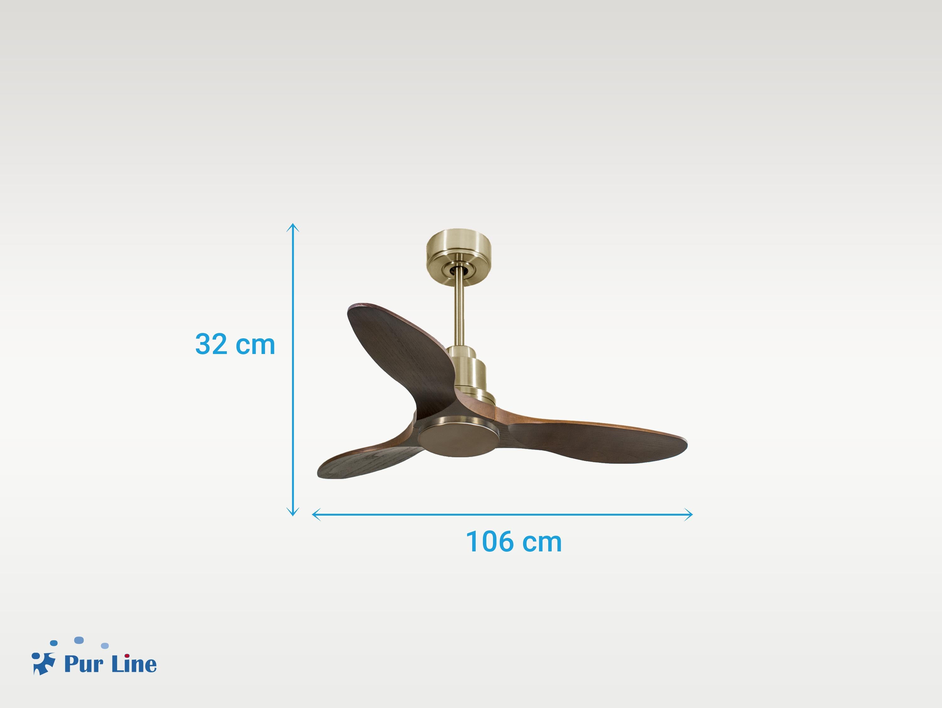 Ventilatore da soffitto Reversibile Termostato Wifi Motore CC Tetti inclinati Telecomando Hypersilence Memoria