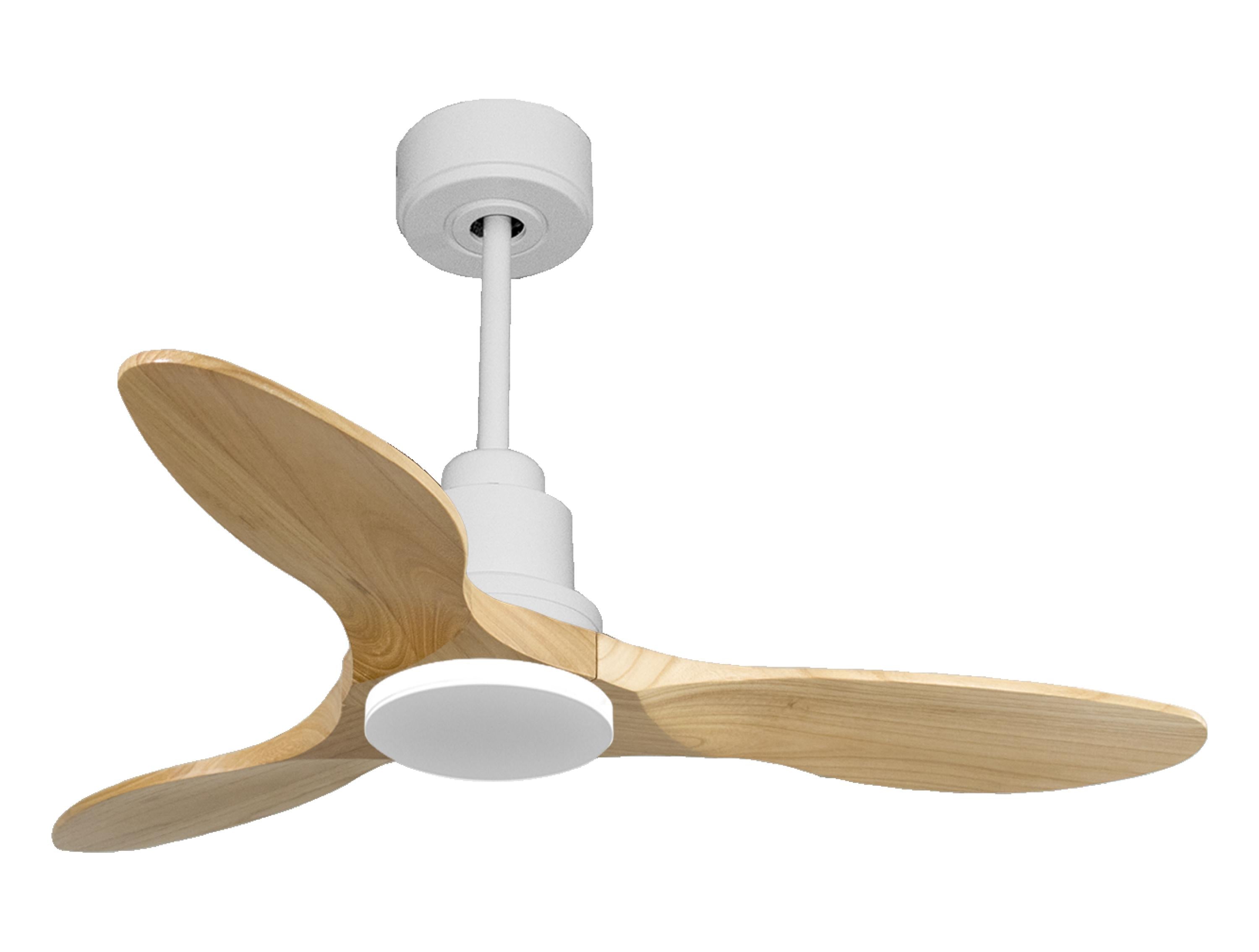 Ventilatore da soffitto Reversibile Termostato Wifi Motore CC Tetti inclinati Telecomando Hypersilence Memoria