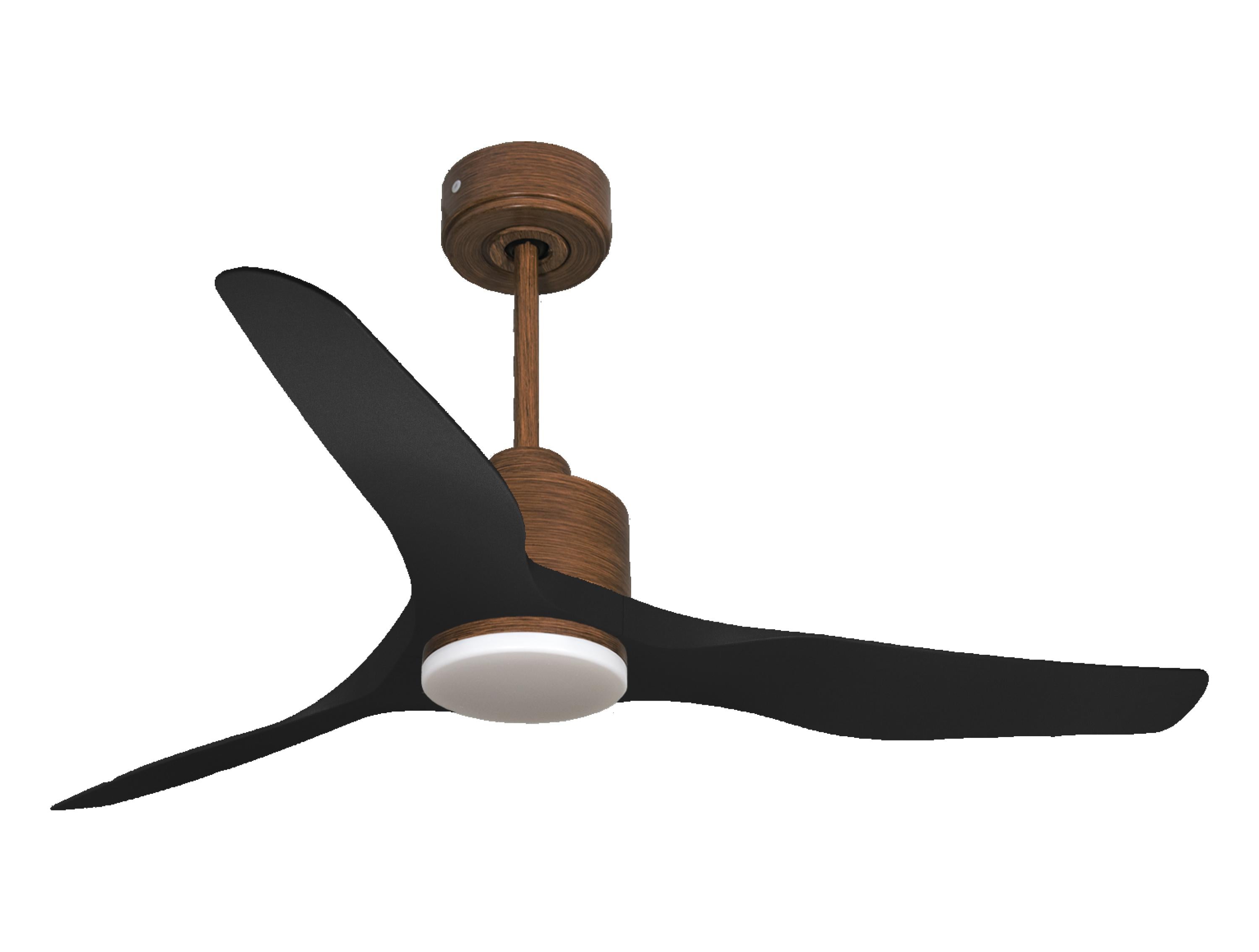 Ventilatore da soffitto Reversibile Termostato Dimmabile Wifi Motore CC Tetti inclinati Telecomando Luce a tre toni Adattatore 2/3 lame Hypersilence Memoria