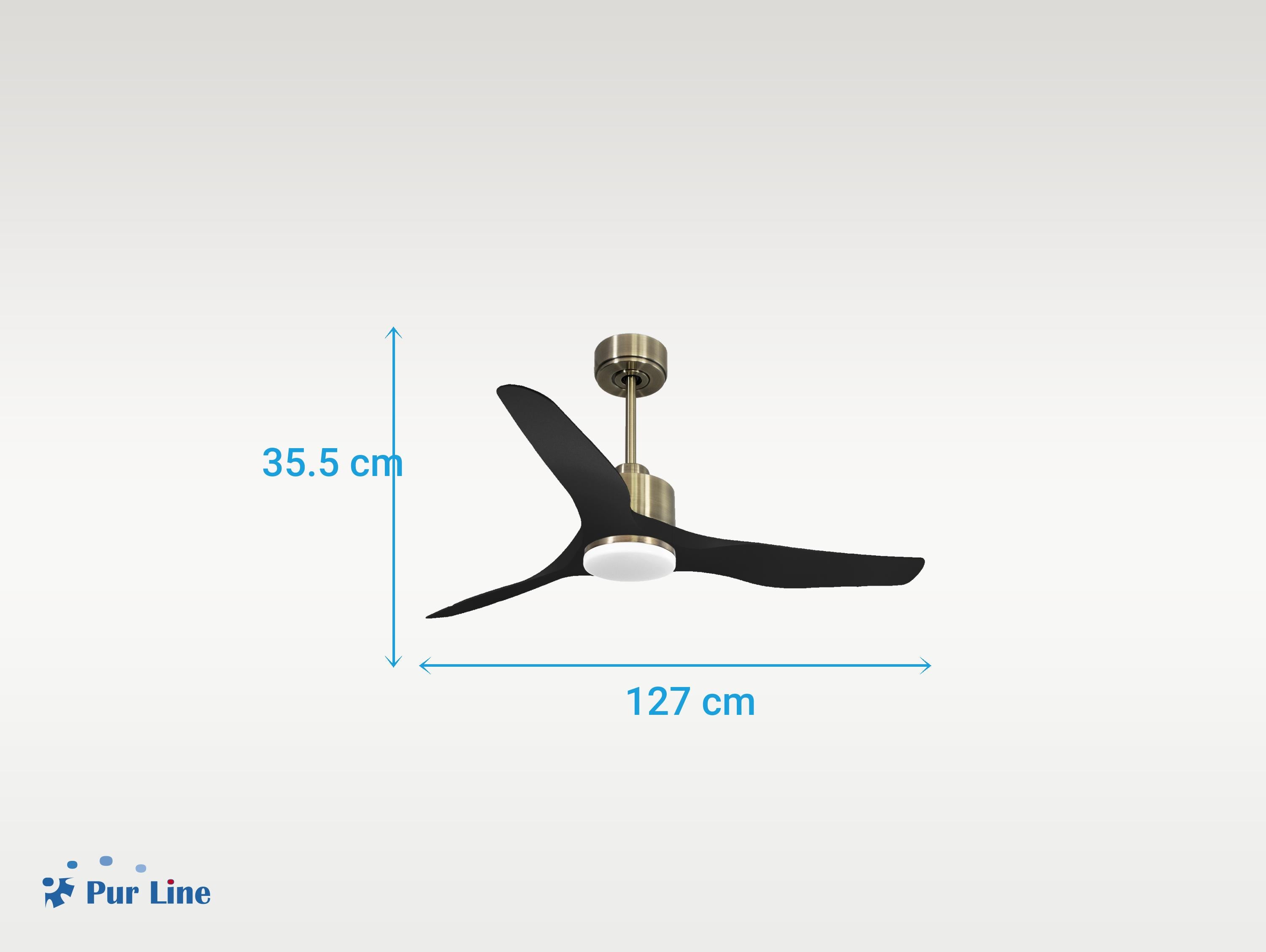 Ventilatore da soffitto Reversibile Termostato Dimmabile Wifi Motore CC Tetti inclinati Telecomando Luce a tre toni Adattatore 2/3 lame Hypersilence Memoria